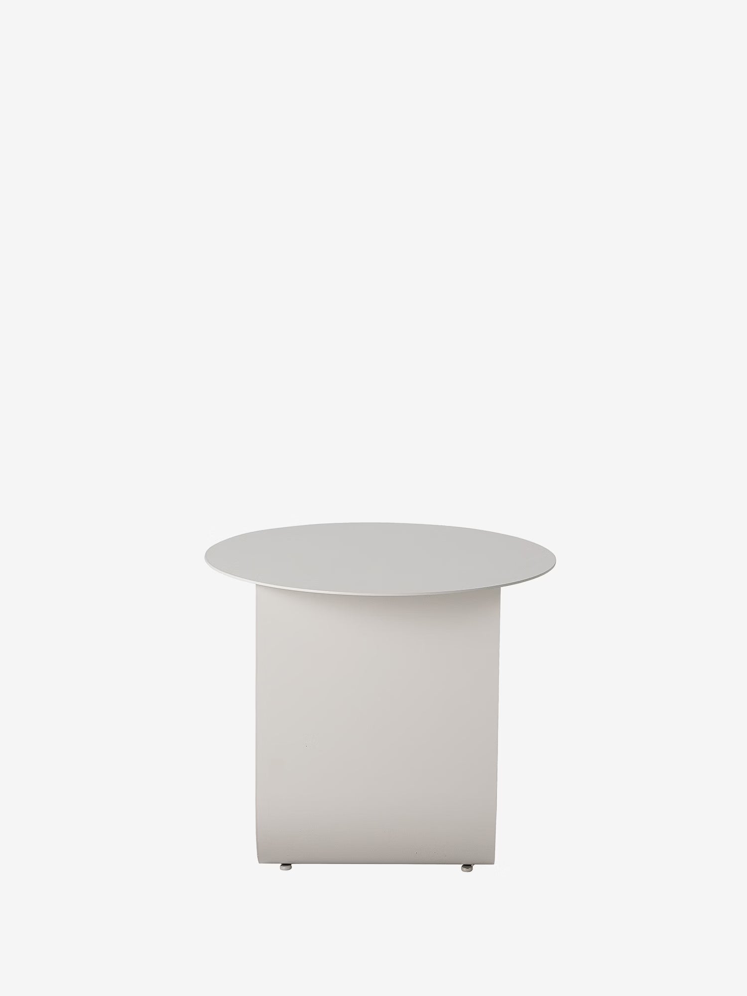 Cher Round side table with storage compartment in cream painted metal Ø43 cm