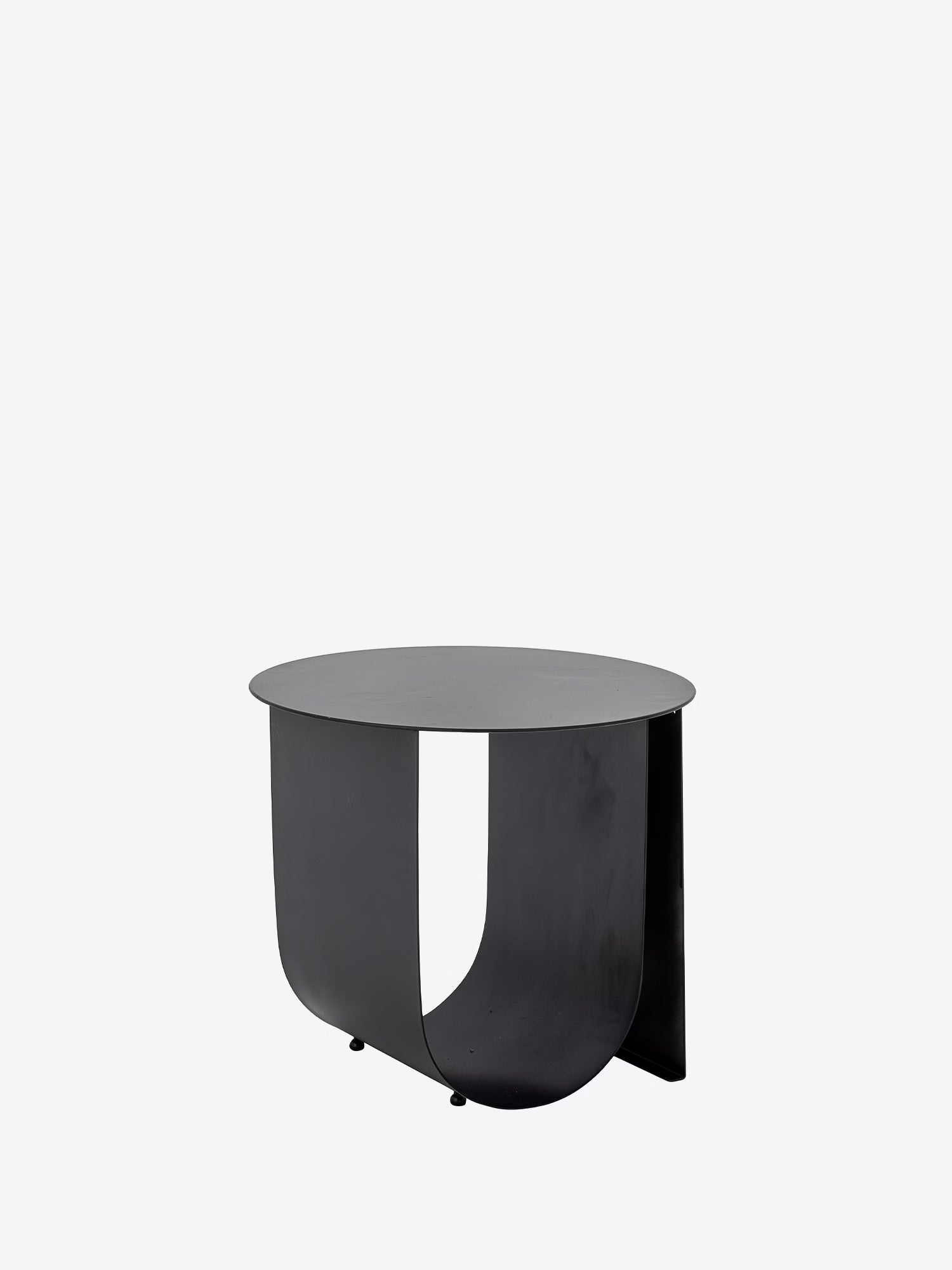 Cher Tavolino d'appoggio rotondo in metallo nero Ø43 cm con vano portaoggetti