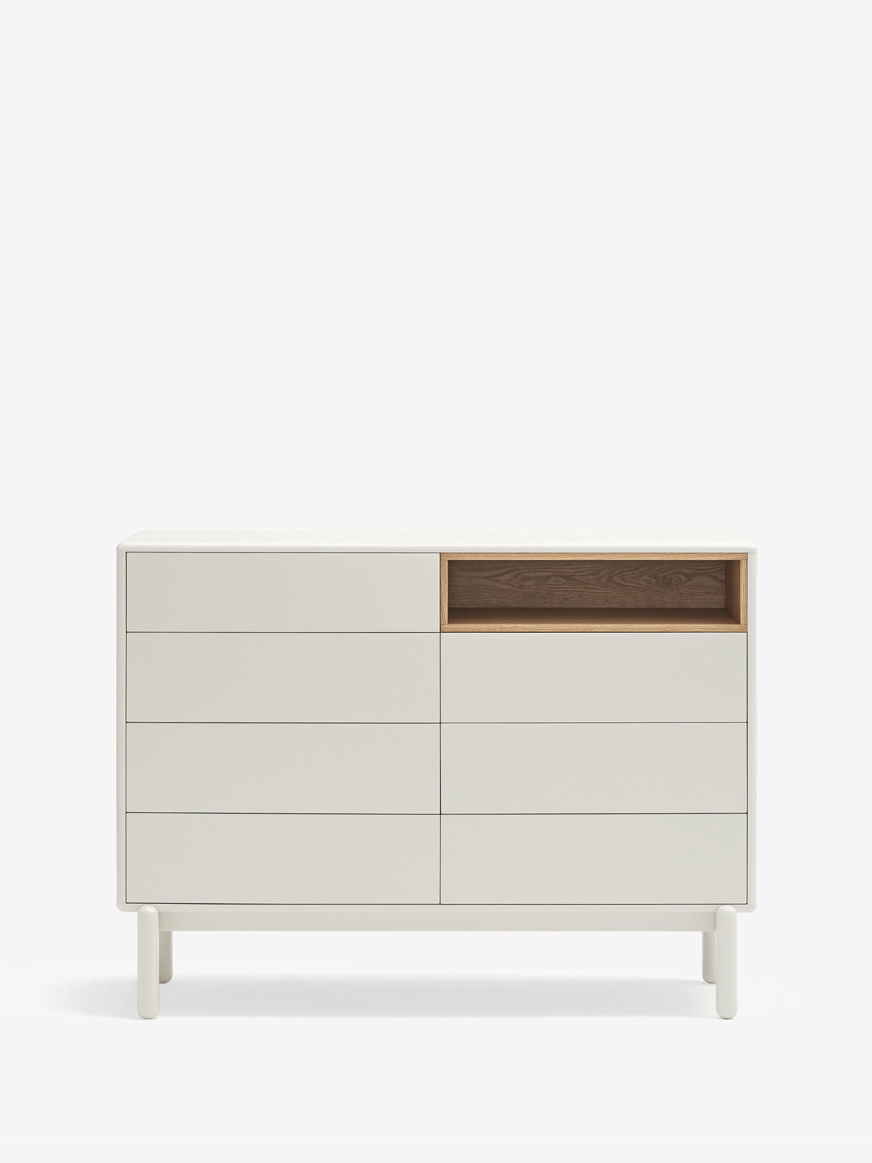 Corvo comò in mdf laccato crema - cassettiera a 7 cassetti 120 x 90 cm