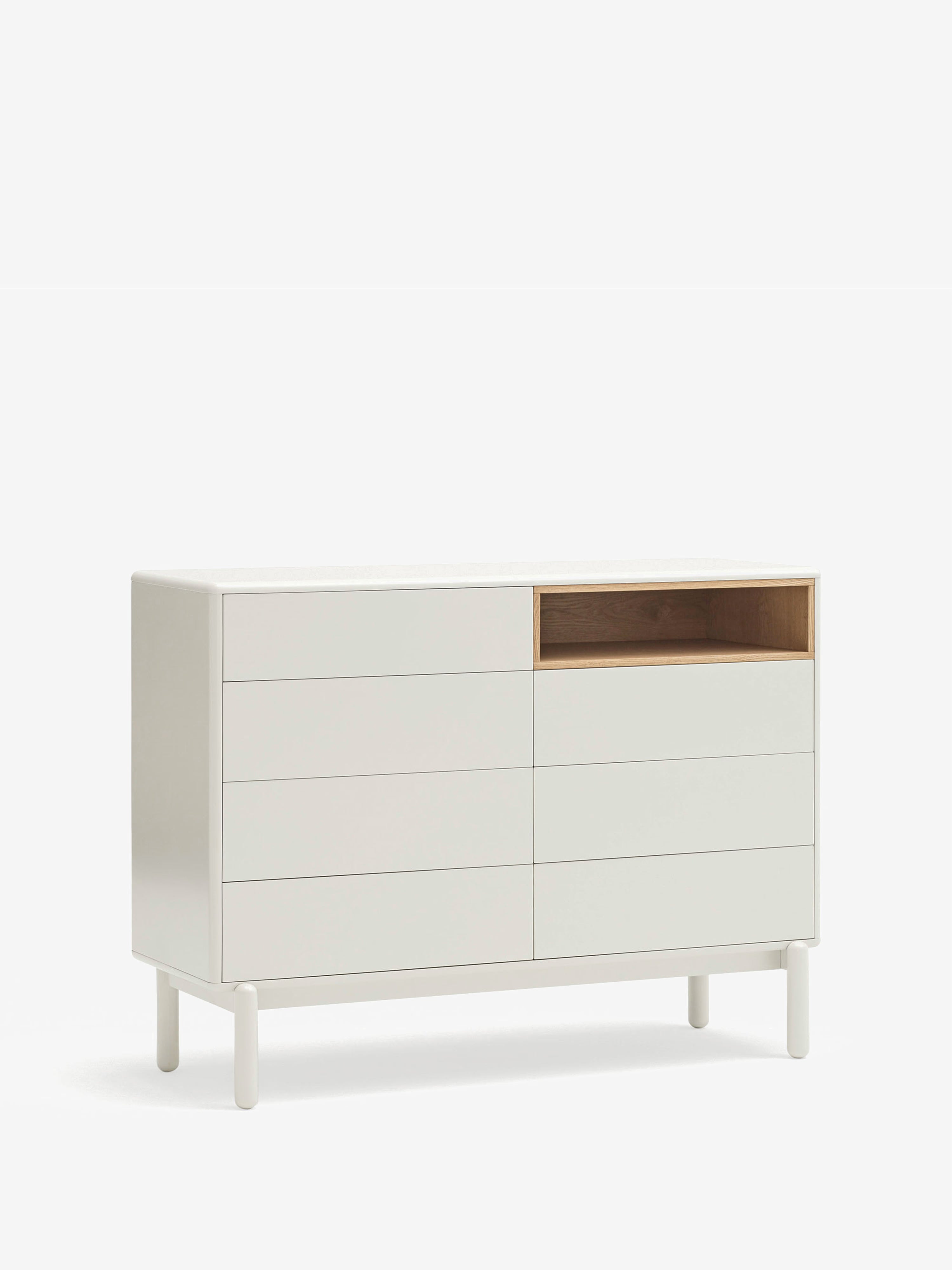 Corvo comò in mdf laccato crema - cassettiera a 7 cassetti 120 x 90 cm