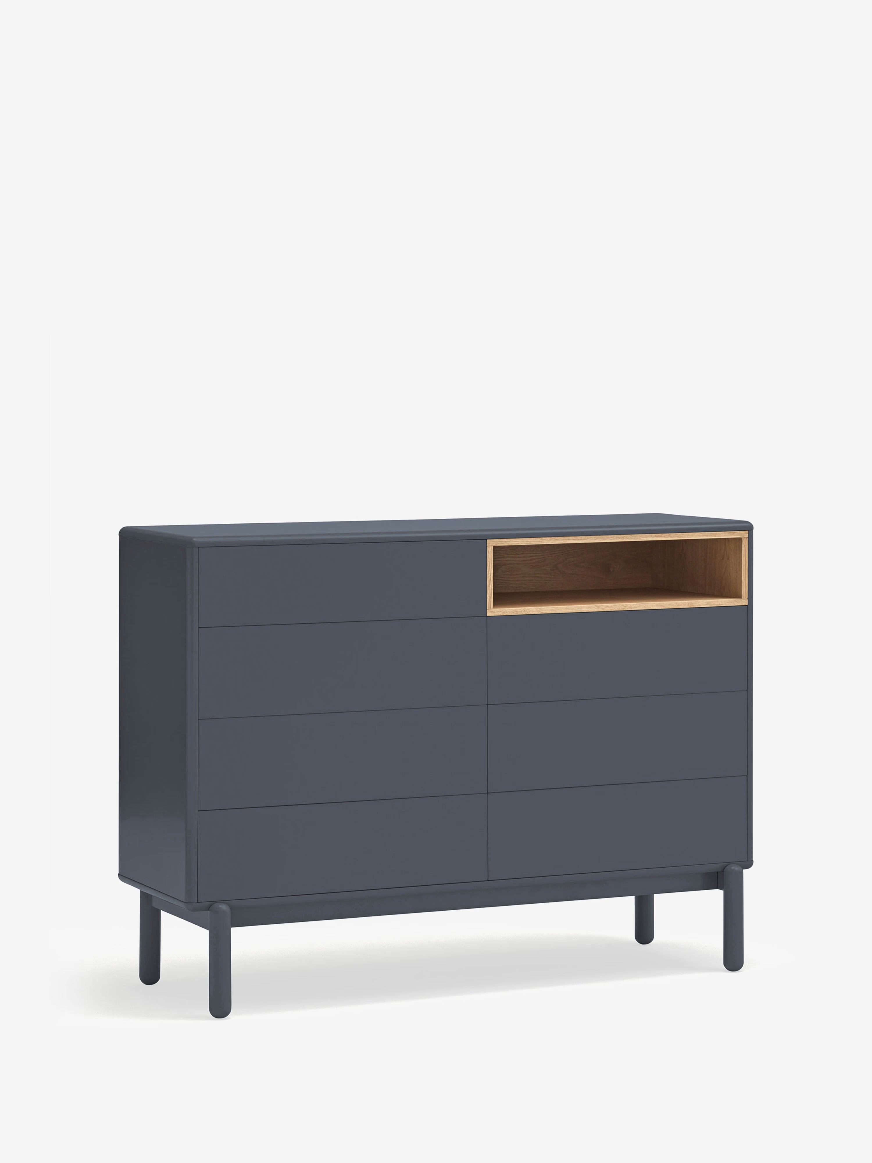 Corvo comò in mdf laccato antracite - cassettiera a 7 cassetti 120 x 90 cm
