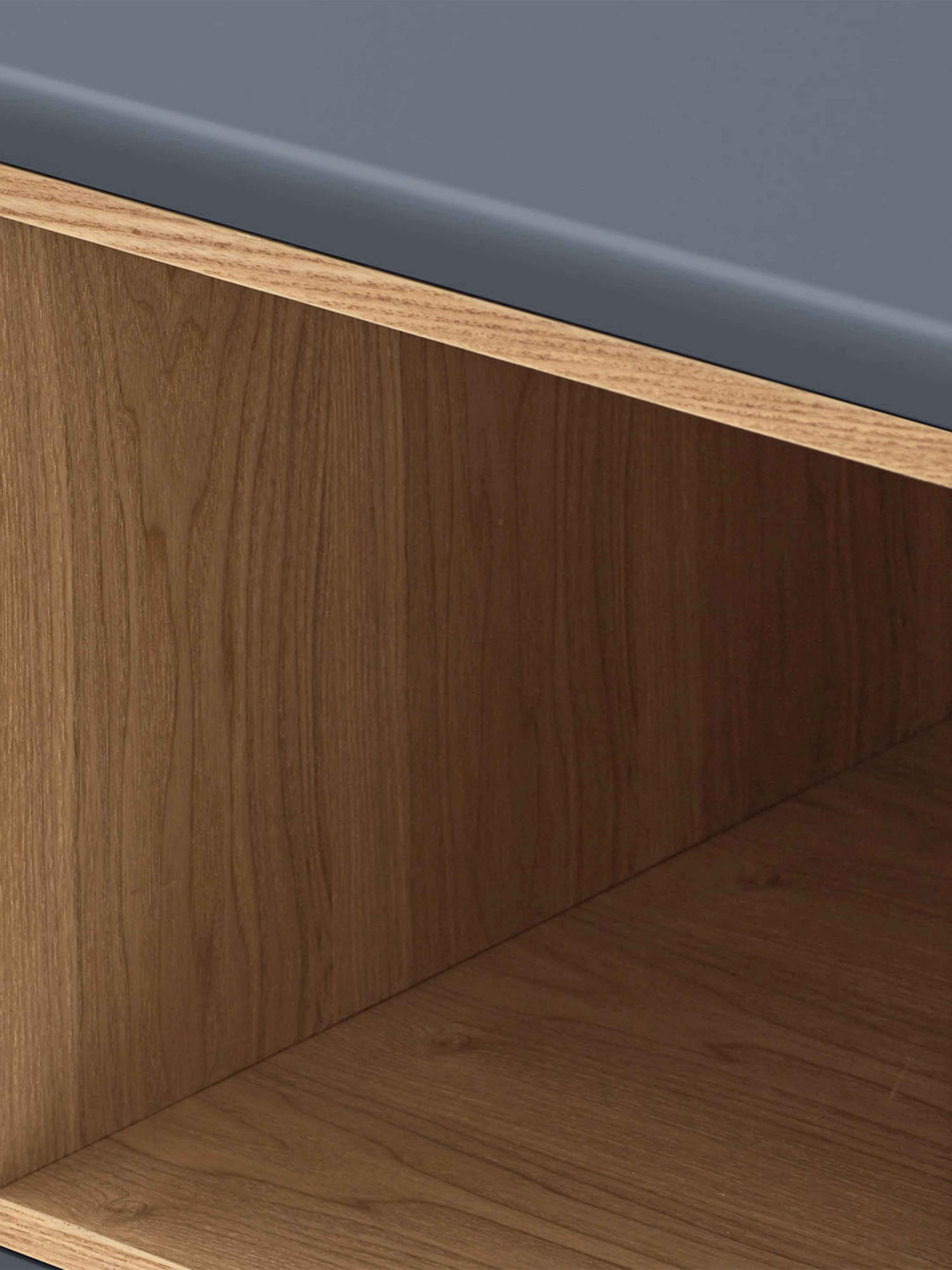 Corvo comò in mdf laccato grigio antracite - cassettiera 4 cassetti 90 x 90 cm