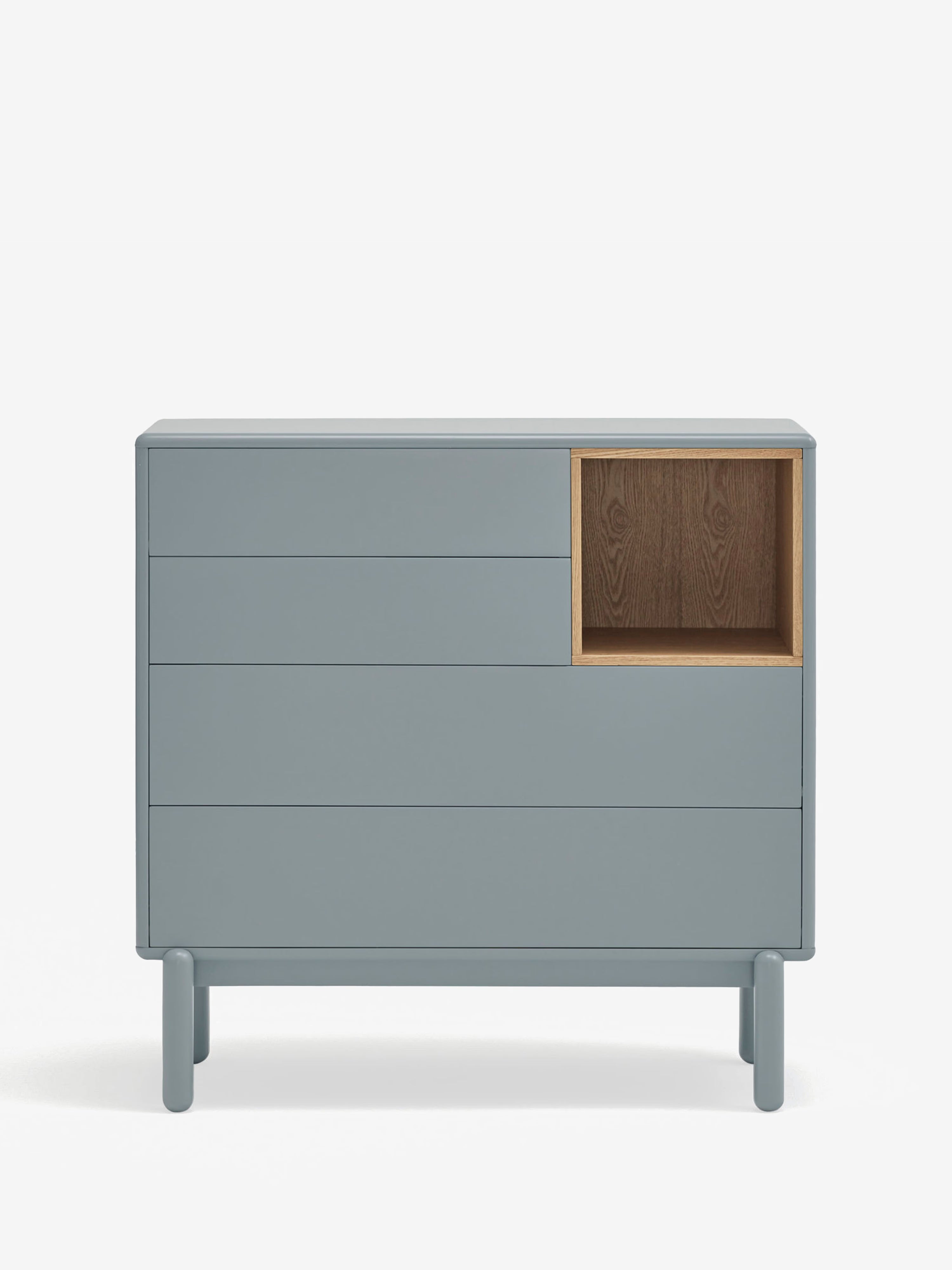 Corvo comò in mdf laccato carta da zucchero - cassettiera 4 cassetti 90 x 90 cm