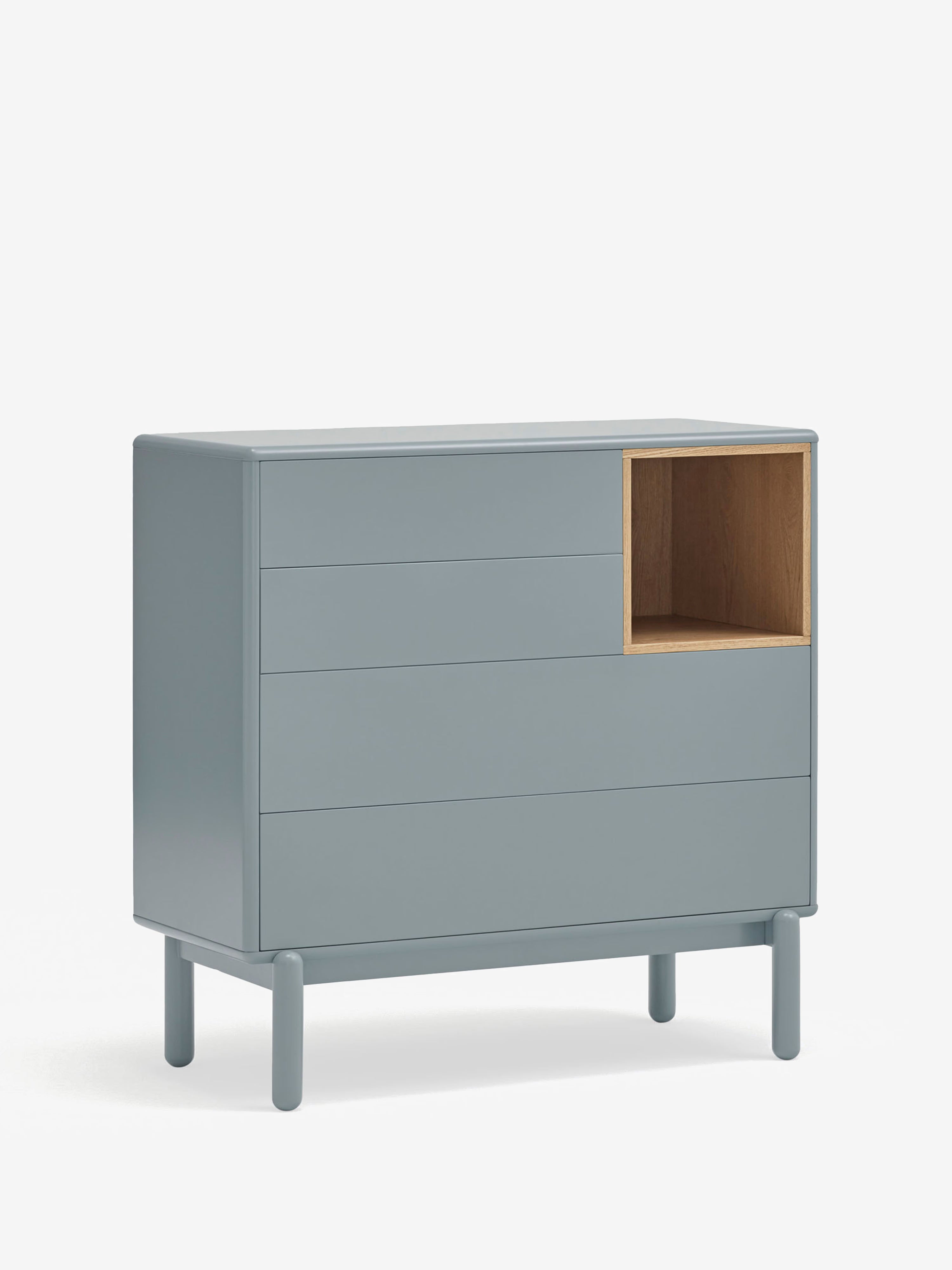 Corvo comò in mdf laccato carta da zucchero - cassettiera 4 cassetti 90 x 90 cm