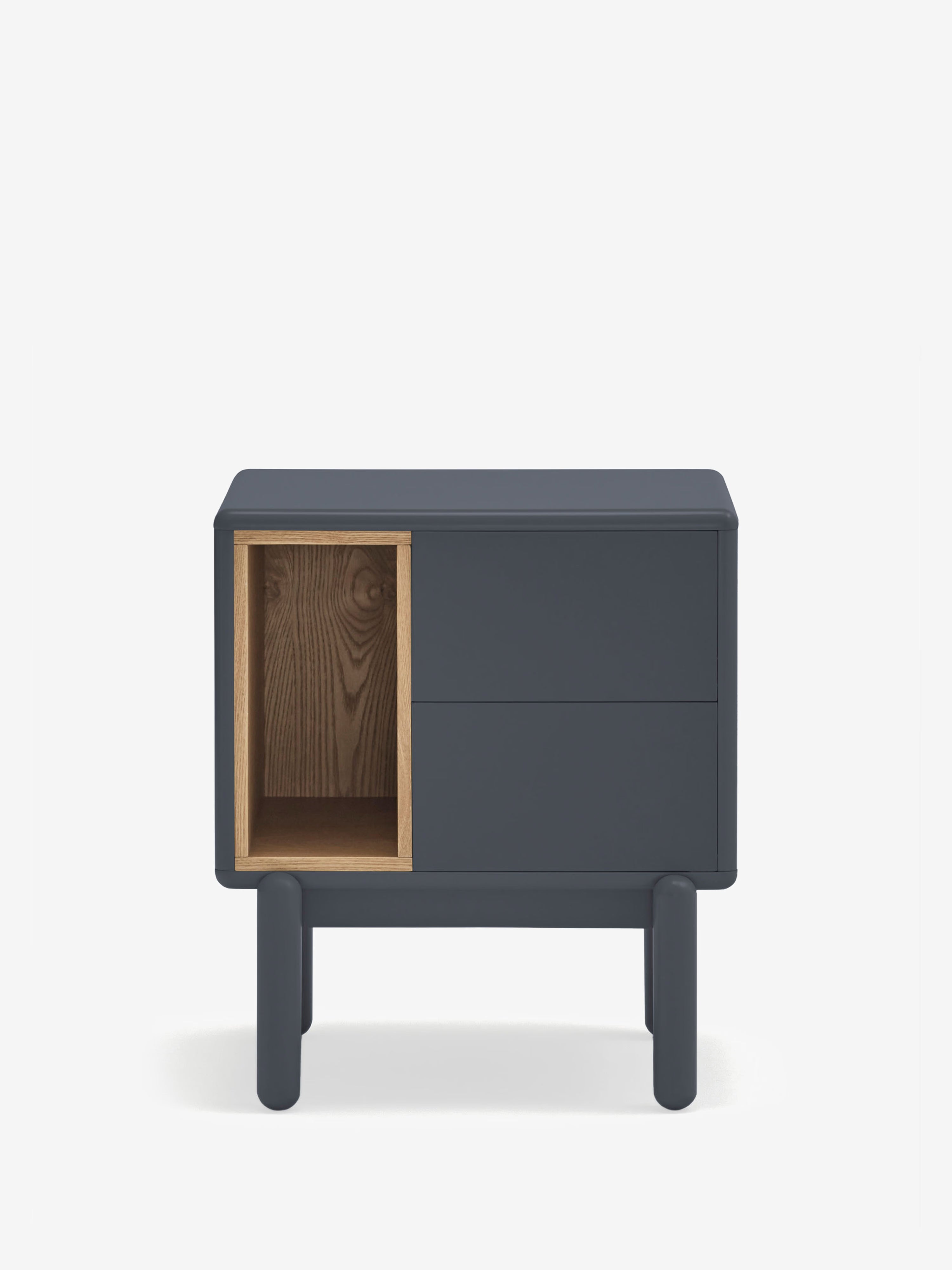 Corvo comodino in mdf laccato antracite - design moderno 48 x 55 cm