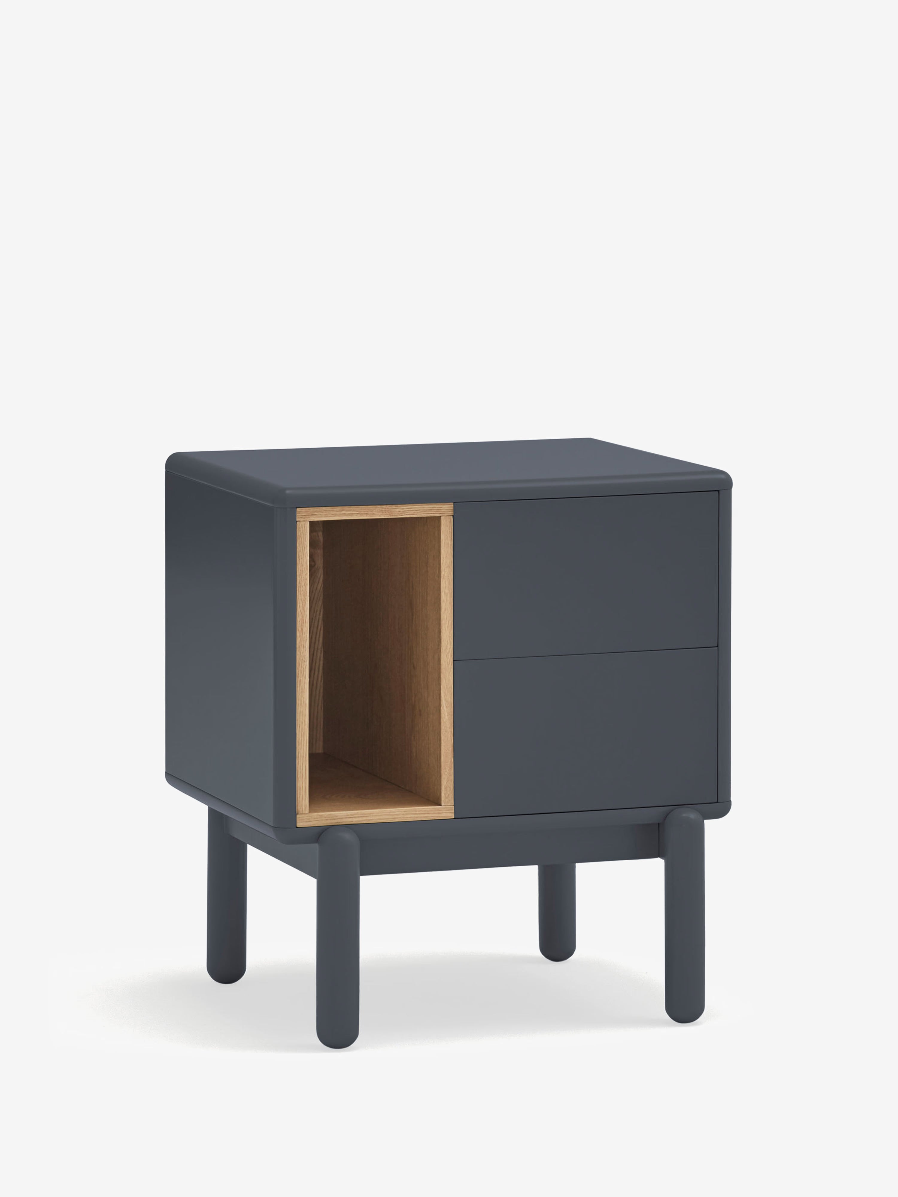 Corvo comodino in mdf laccato antracite - design moderno 48 x 55 cm