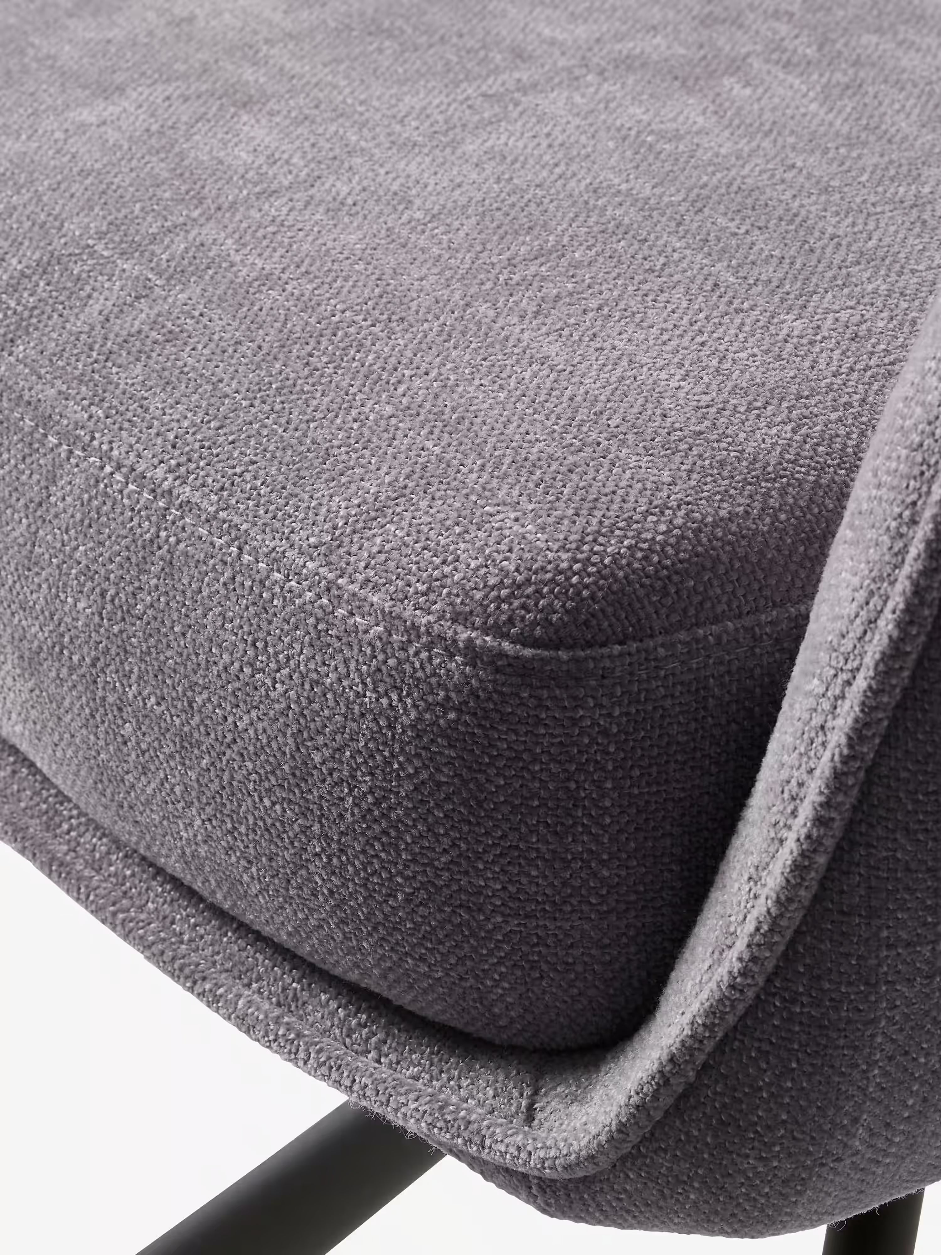 Cowley chaise pivotante rembourrée en tissu gris et pieds noirs – design moderne