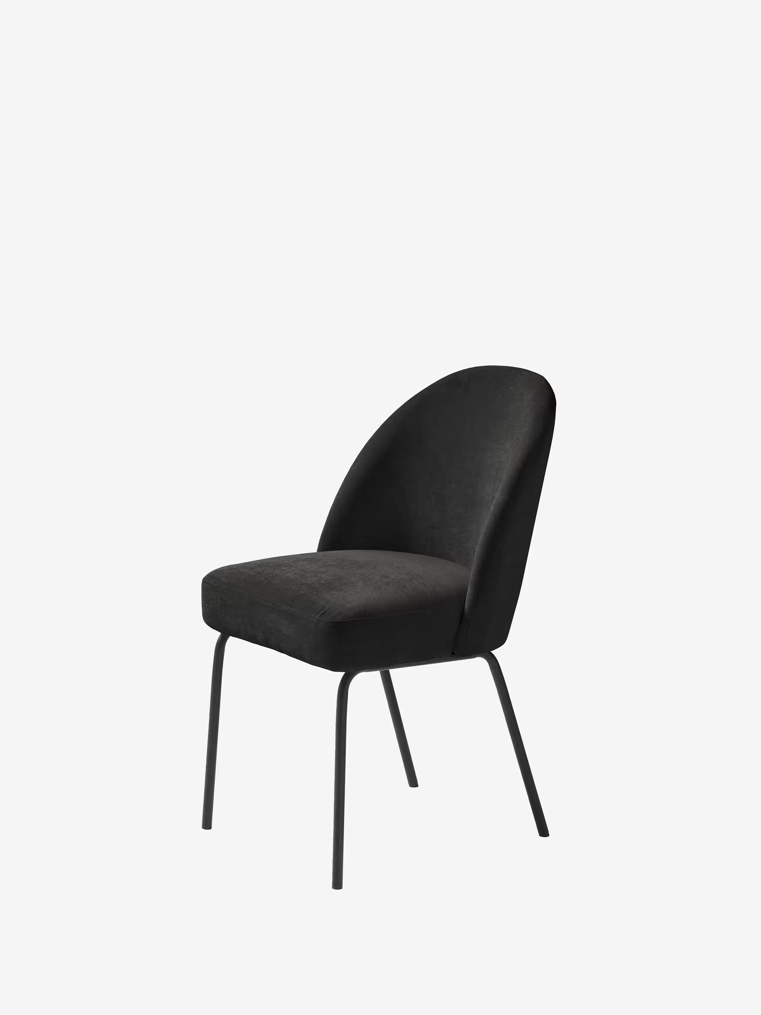 Creston Chaise rembourrée en tissu avec pieds en métal noir