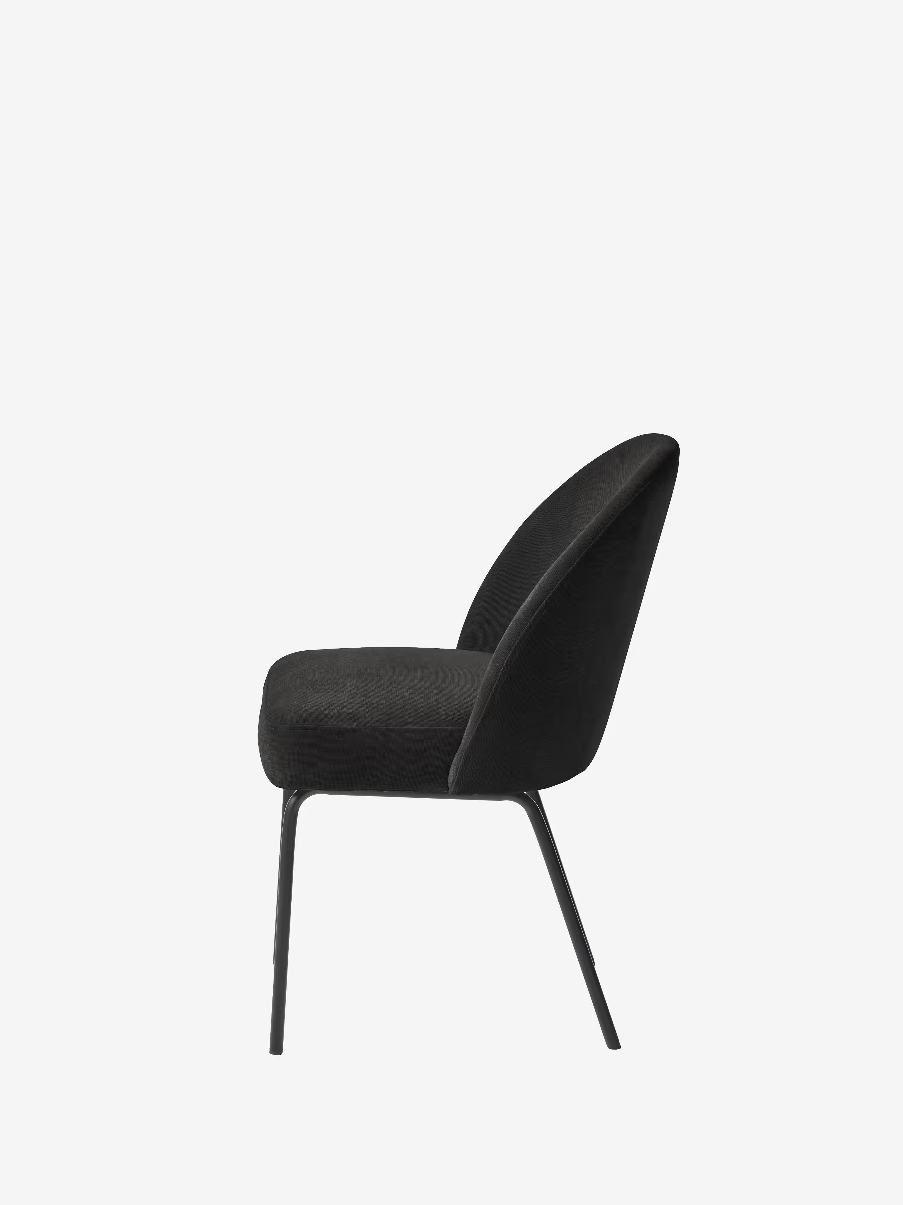 Creston Chaise rembourrée en tissu avec pieds en métal noir