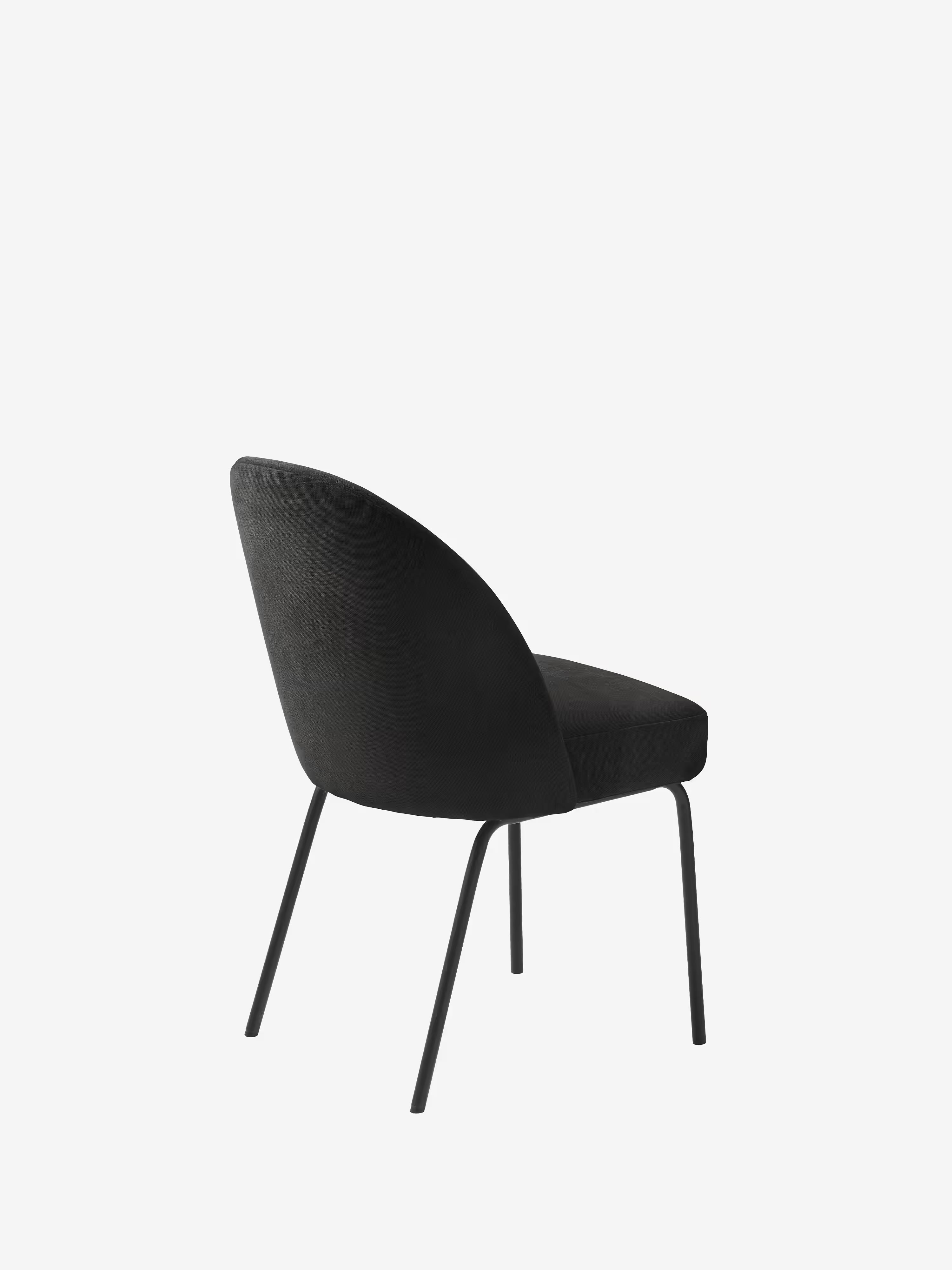 Creston Chaise rembourrée en tissu avec pieds en métal noir