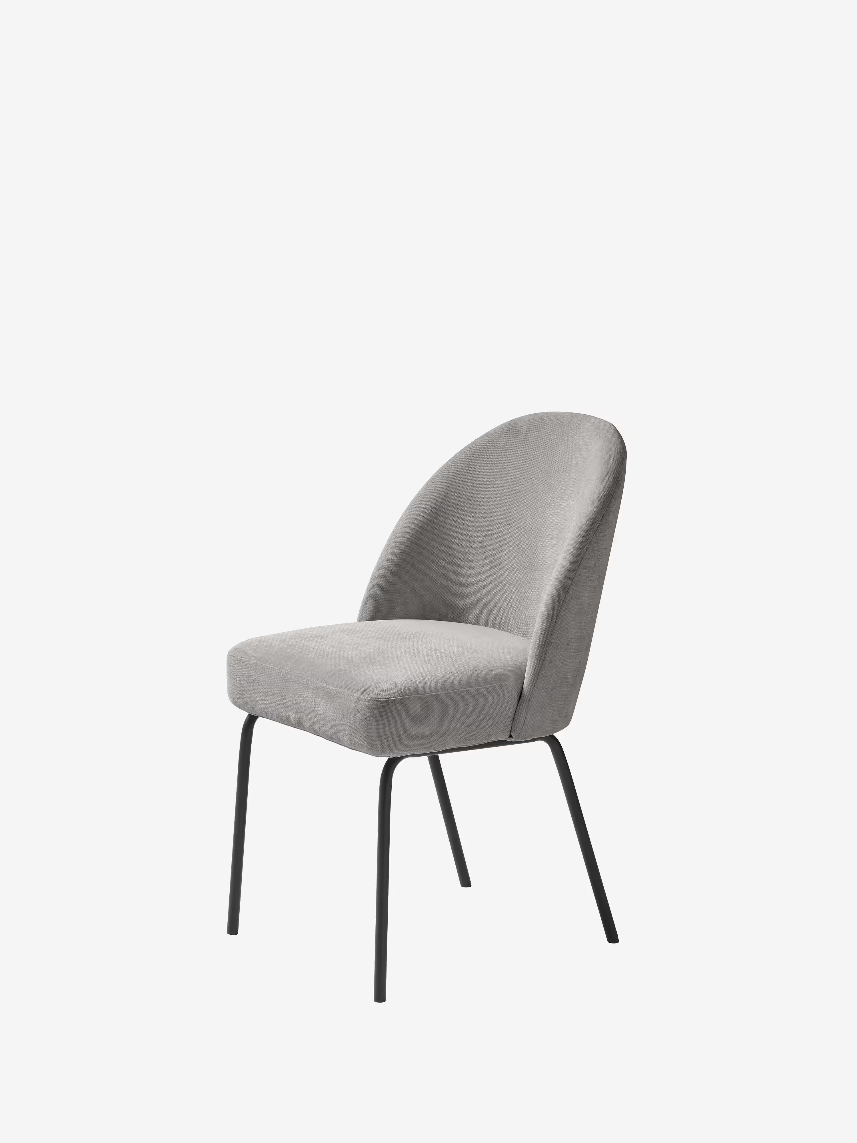 Creston Chaise rembourrée en tissu avec pieds en métal noir