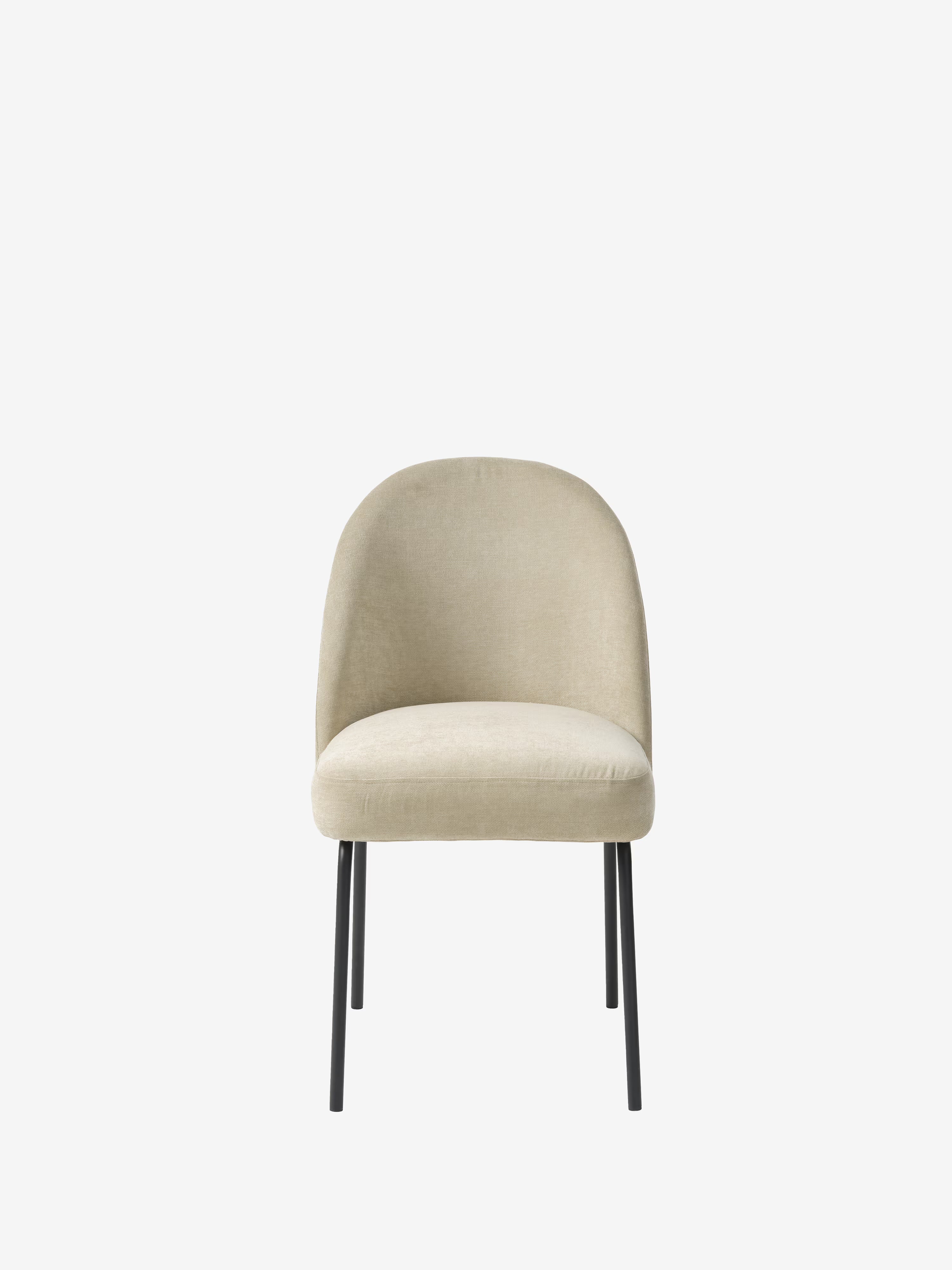 Creston Chaise rembourrée en tissu avec pieds en métal noir