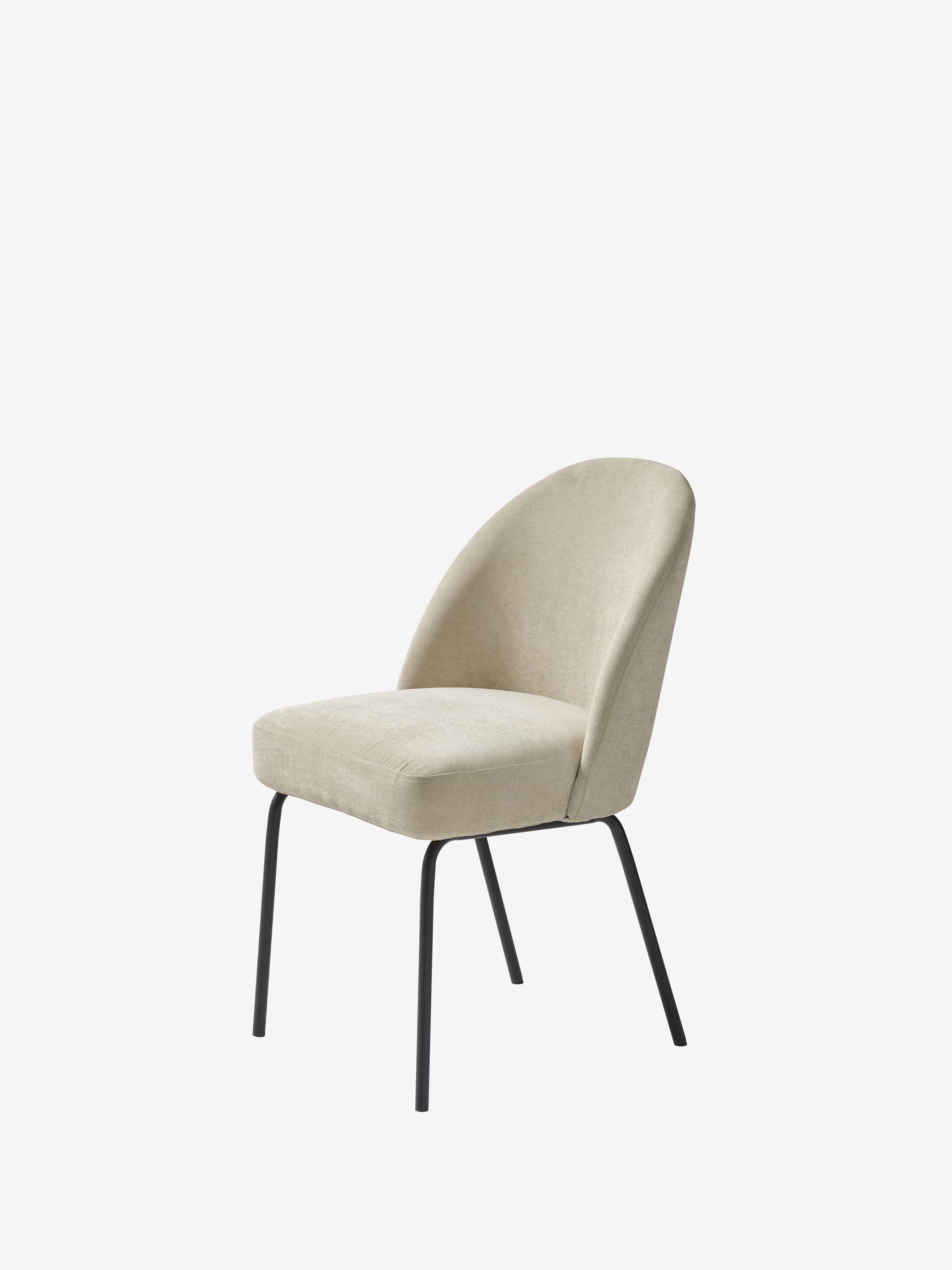 Creston Chaise rembourrée en tissu avec pieds en métal noir