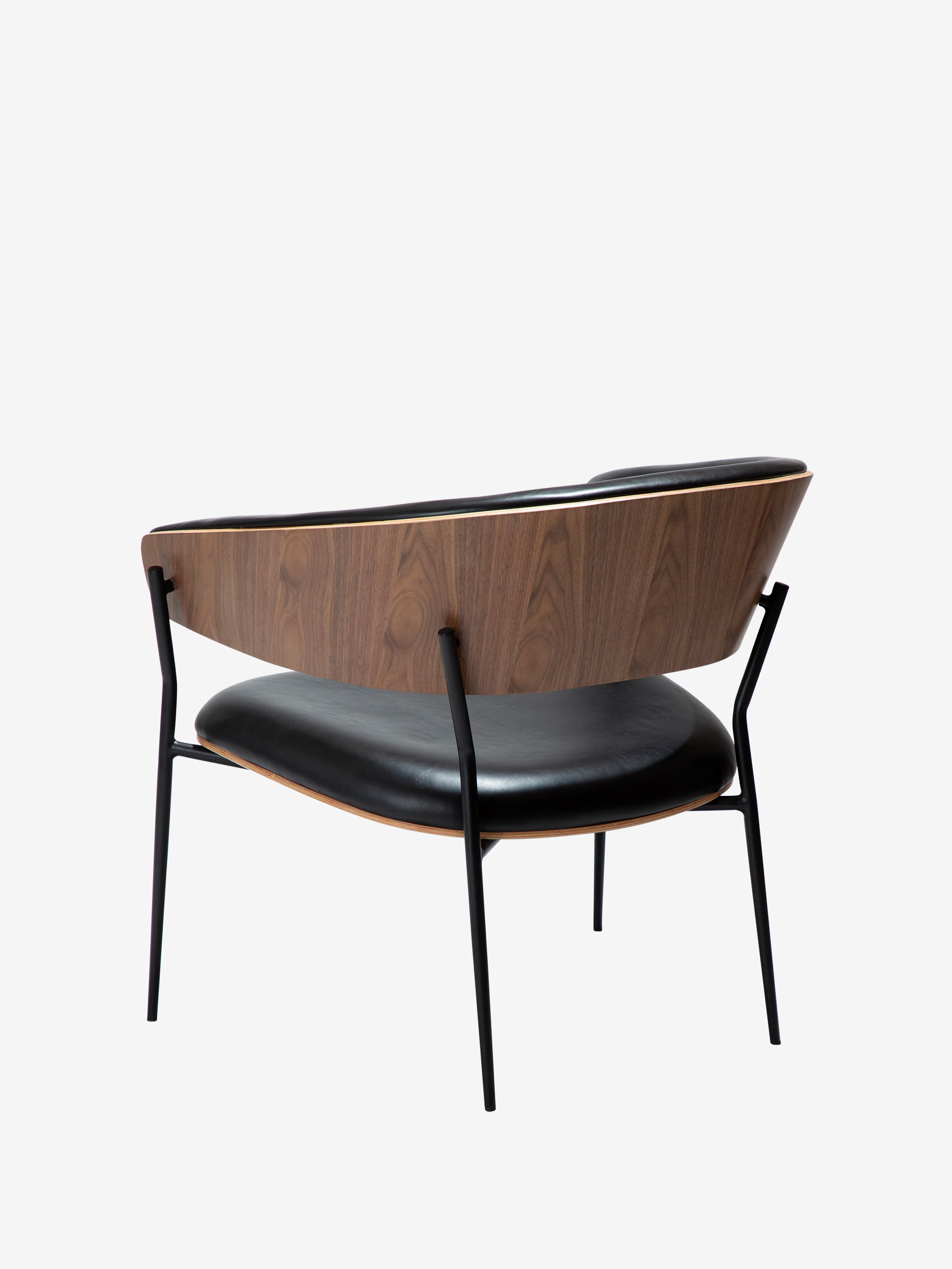 Crib Poltrona in Pelle sintetica e legno - stile mid-century con gambe in metallo anni '50