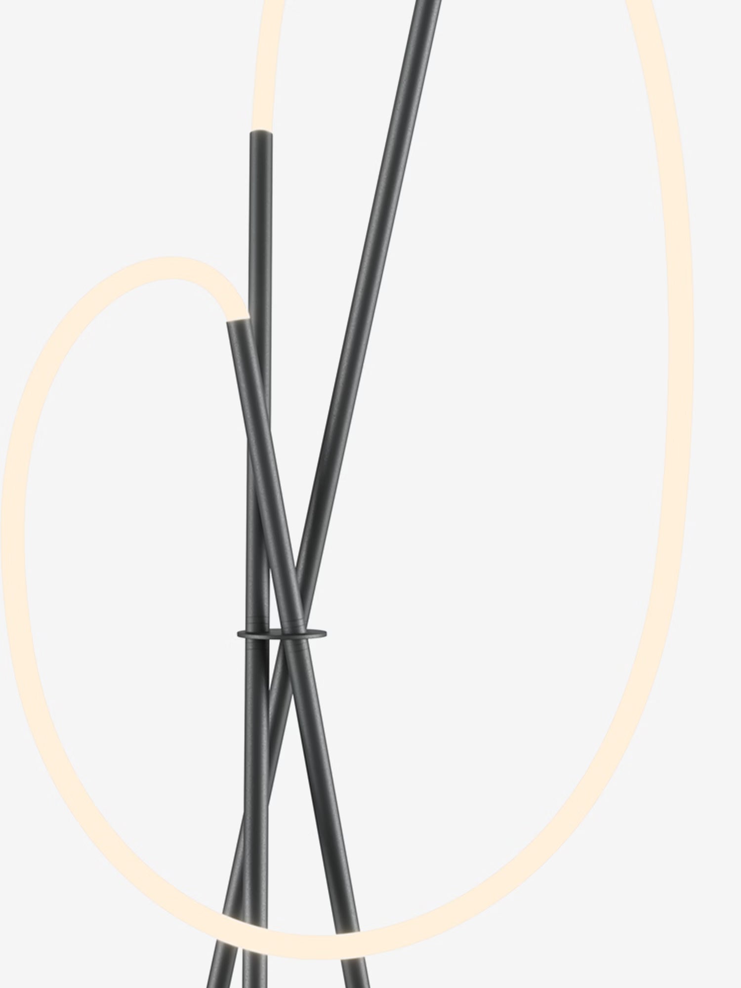 Crochet Lampada da Terra di Design a LED - Linee Scultoree in alluminio nero o ottone