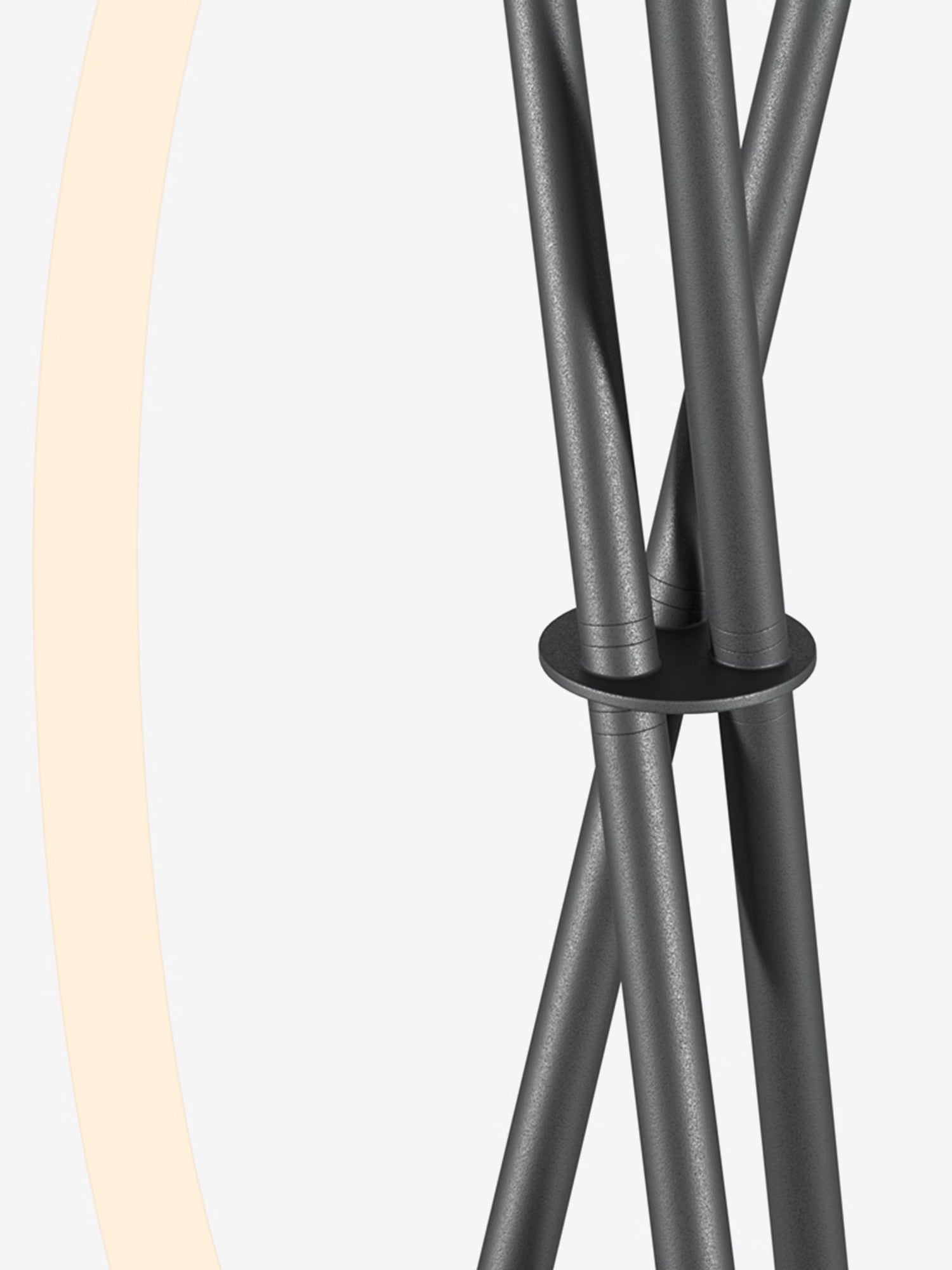Crochet Lampada da Terra di Design a LED - Linee Scultoree in alluminio nero o ottone