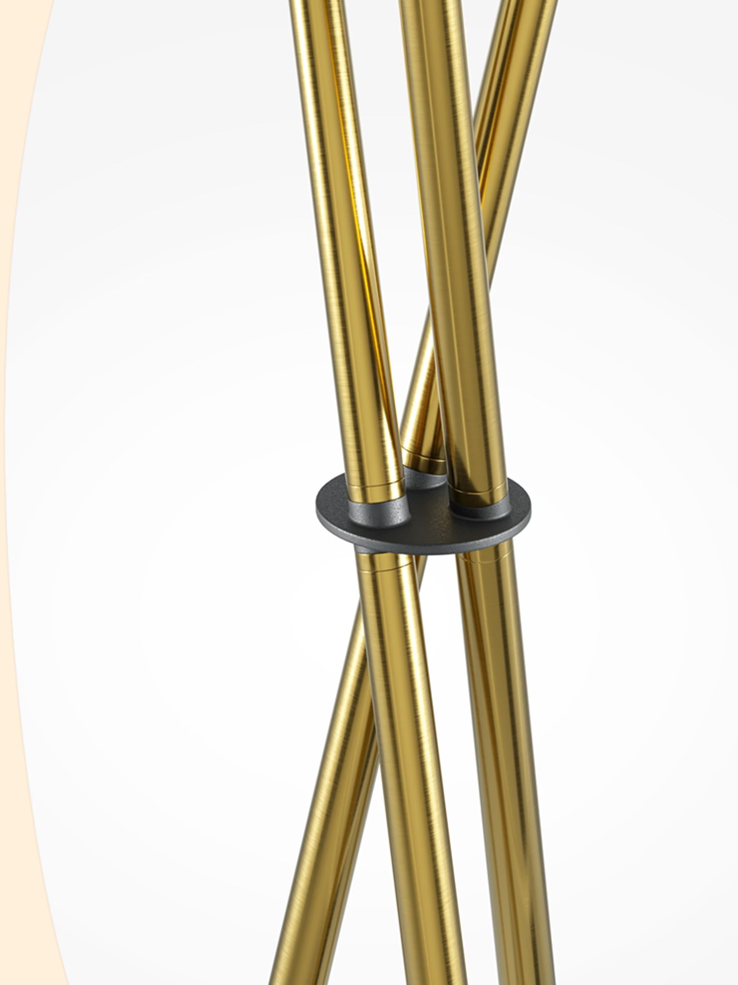 Crochet Lampada da Terra di Design a LED - Linee Scultoree in alluminio nero o ottone