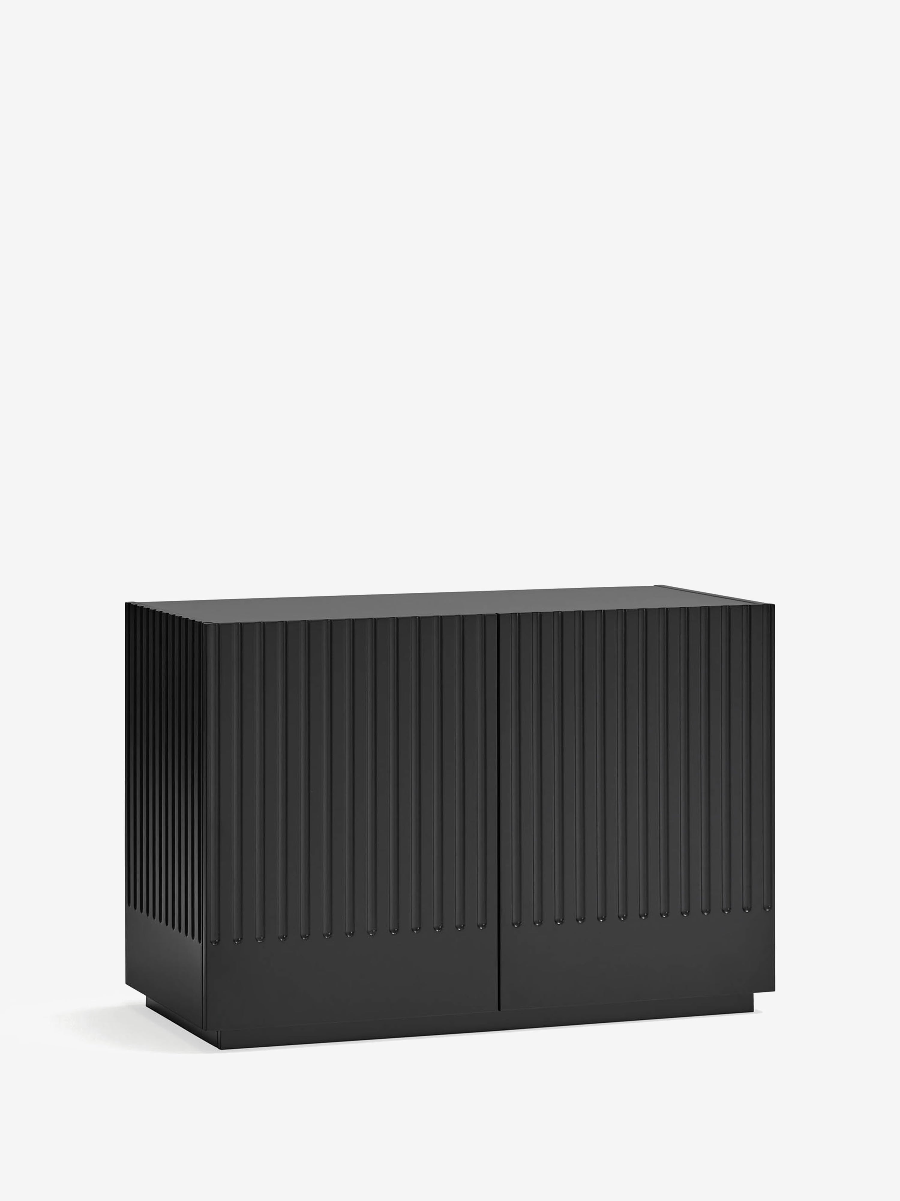 Doric comò in mdf laccato nero - cassettiera a 2 ante e 2 cassetti 100 x 70 cm
