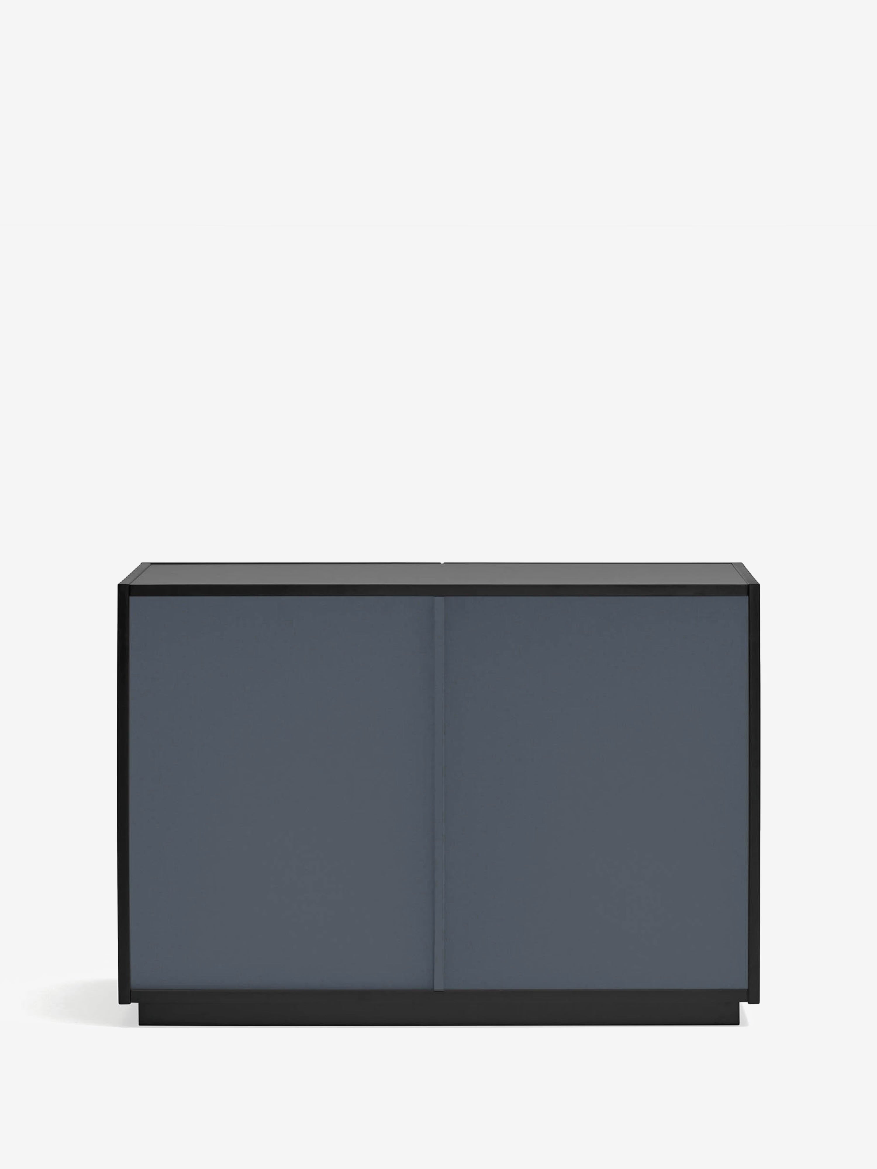 Doric comò in mdf laccato nero - cassettiera a 2 ante e 2 cassetti 100 x 70 cm