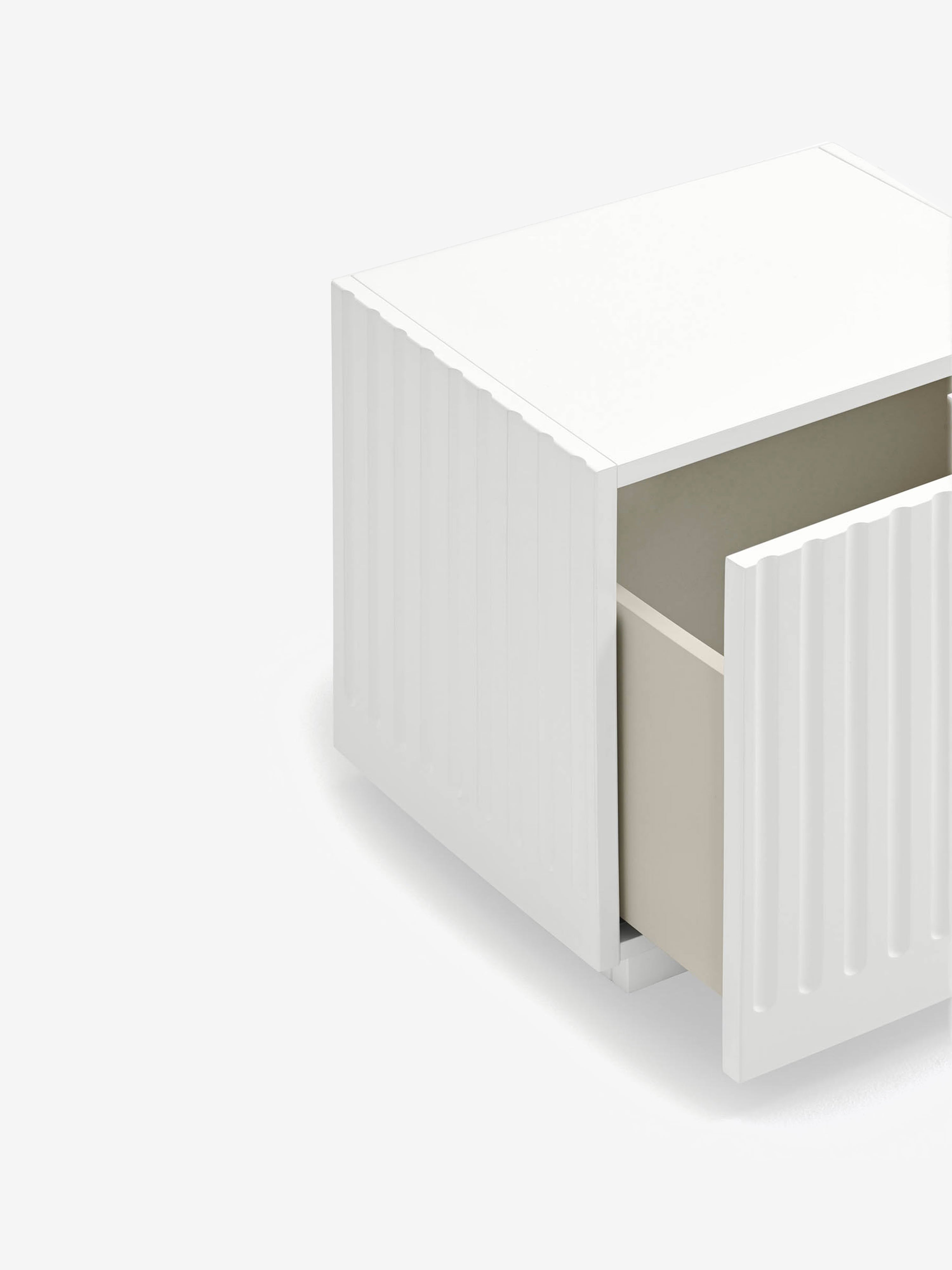Doric comodino in mdf laccato bianco - design modern chic 52 x 50 cm