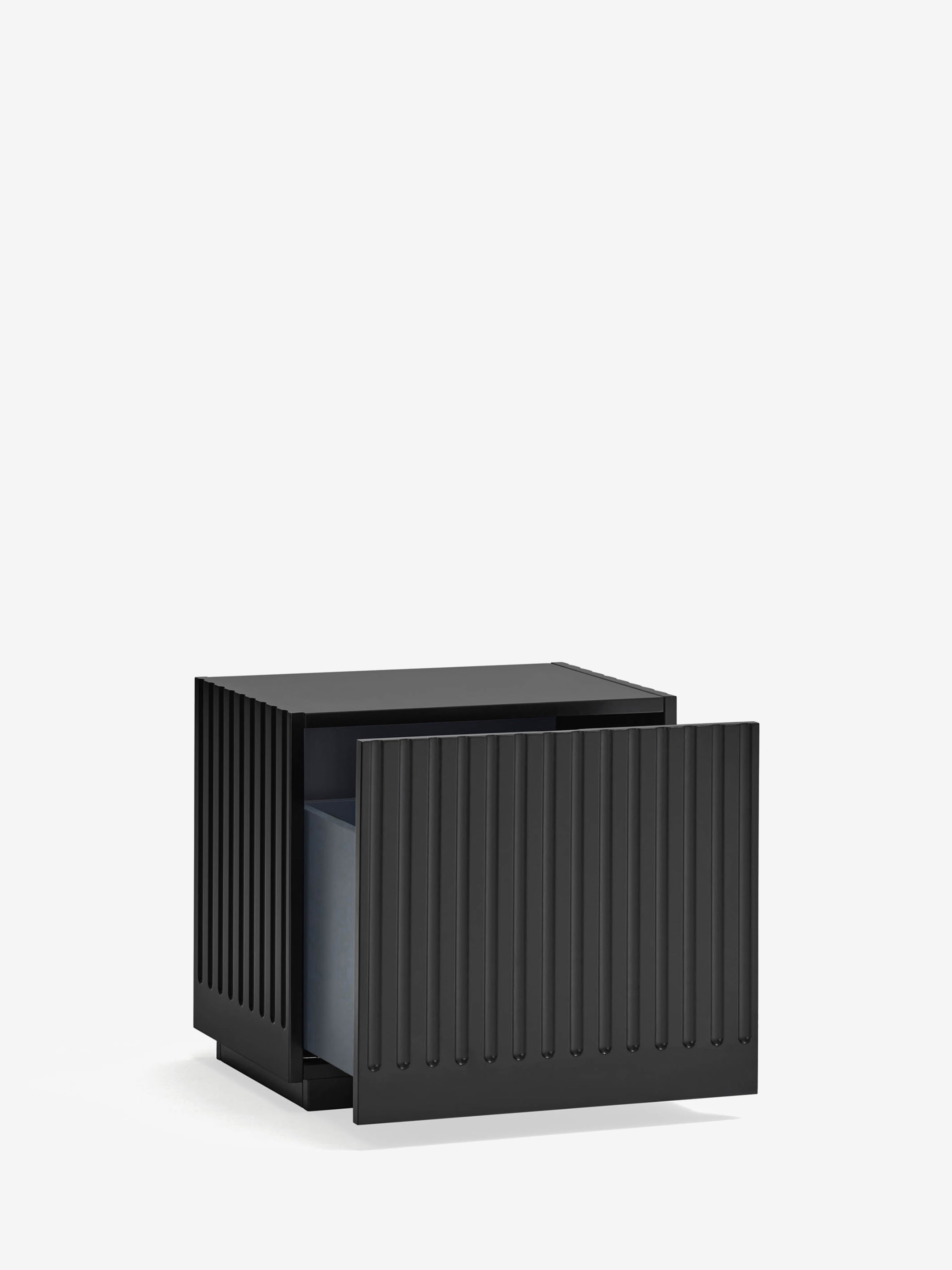 Doric comodino in mdf laccato nero - design modern chic 52 x 50 cm
