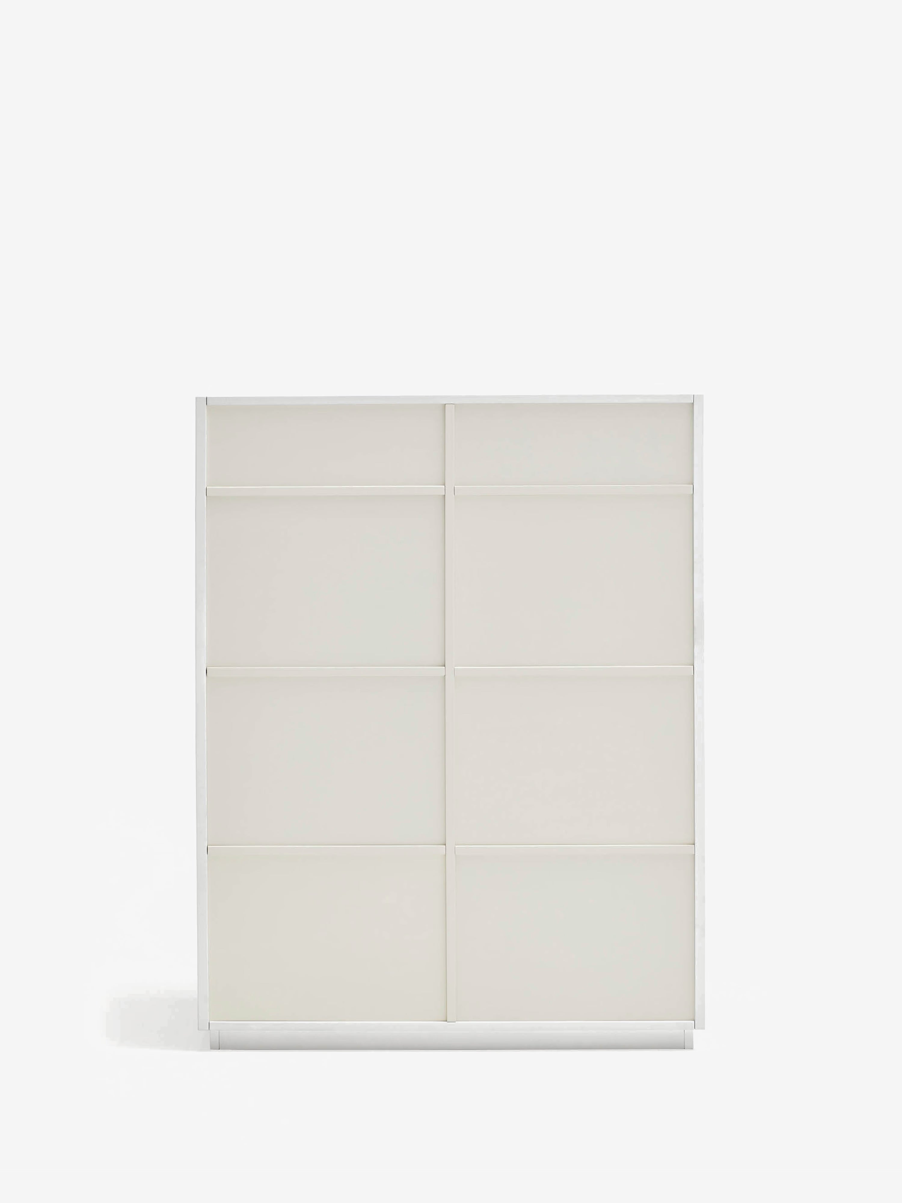 Doric aparador alto de MDF lacado blanco - aparador de 2 puertas 91 x 120 cm