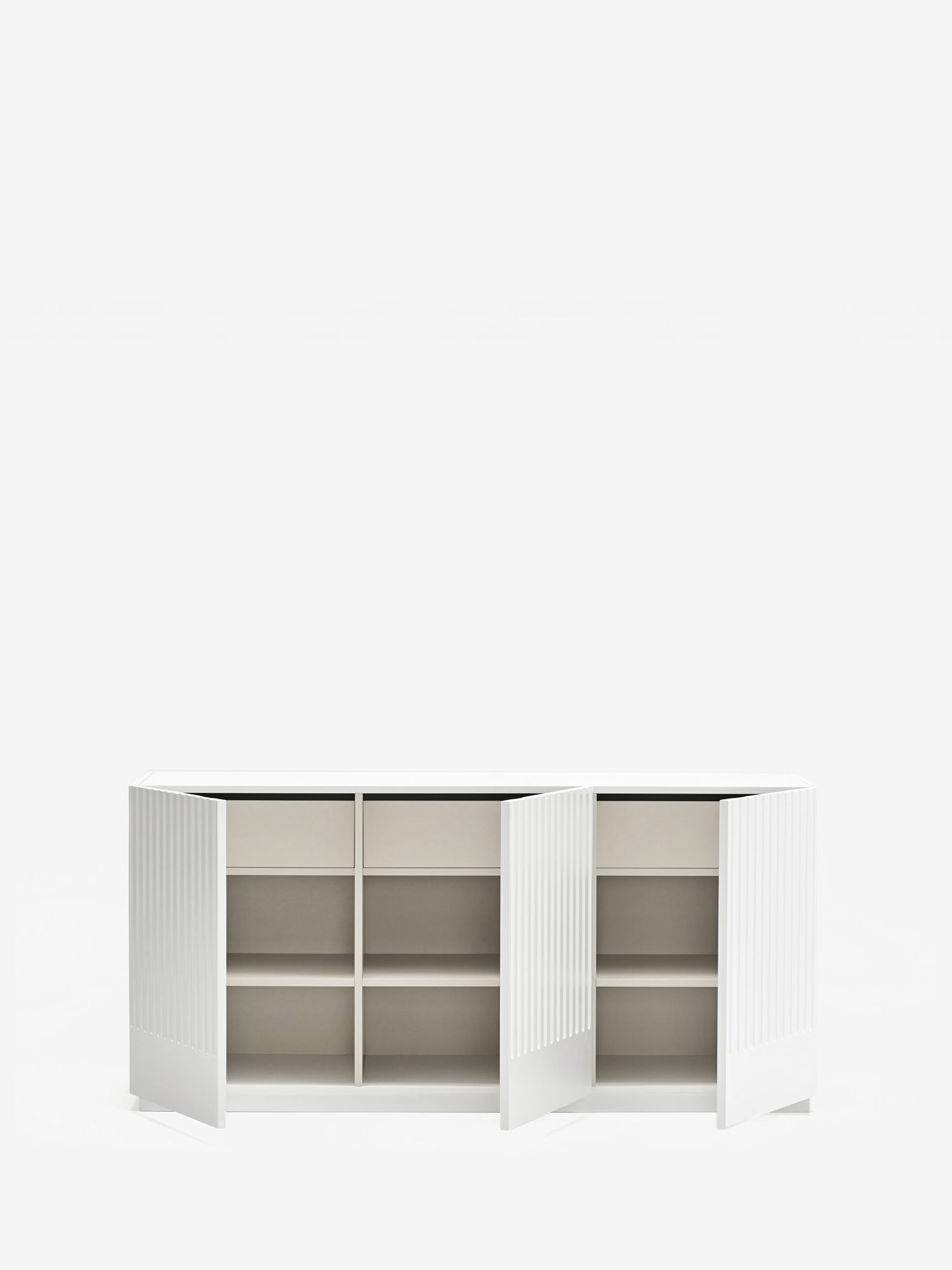 Doric aparador bajo blanco - aparador de 3 puertas 148 x 70 cm