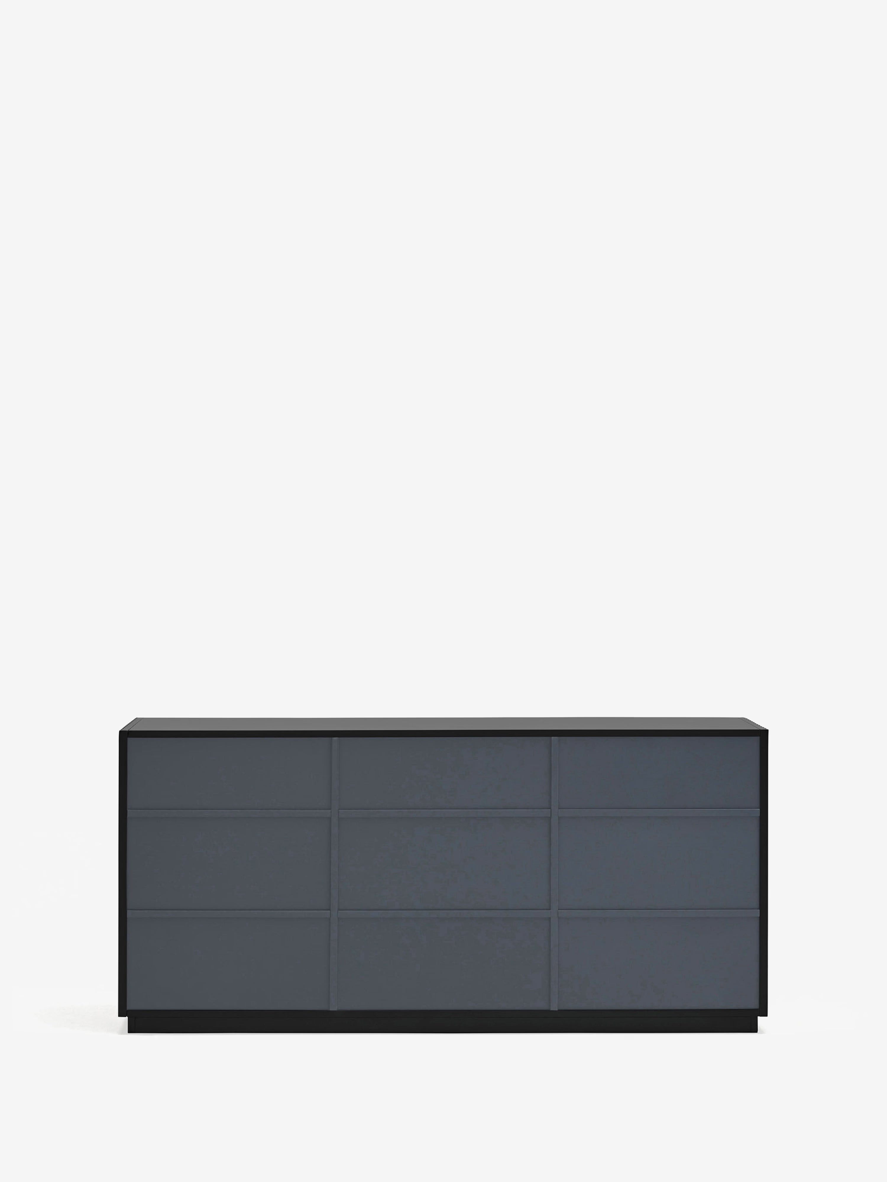 Doric aparador bajo en MDF negro - aparador de 3 puertas 148 x 70 cm