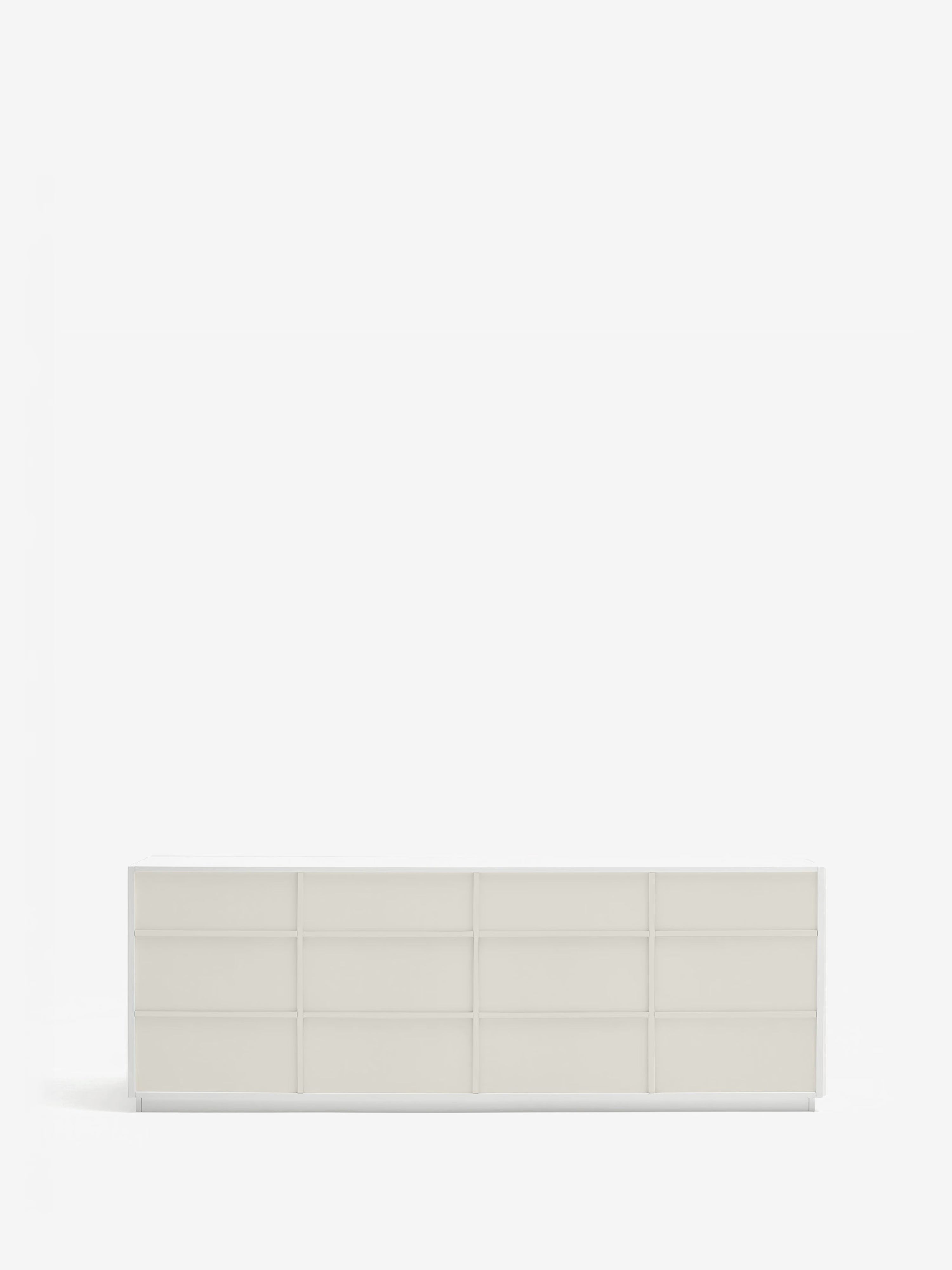 Doric aparador bajo MDF blanco - aparador de 4 puertas 198 x 70 cm