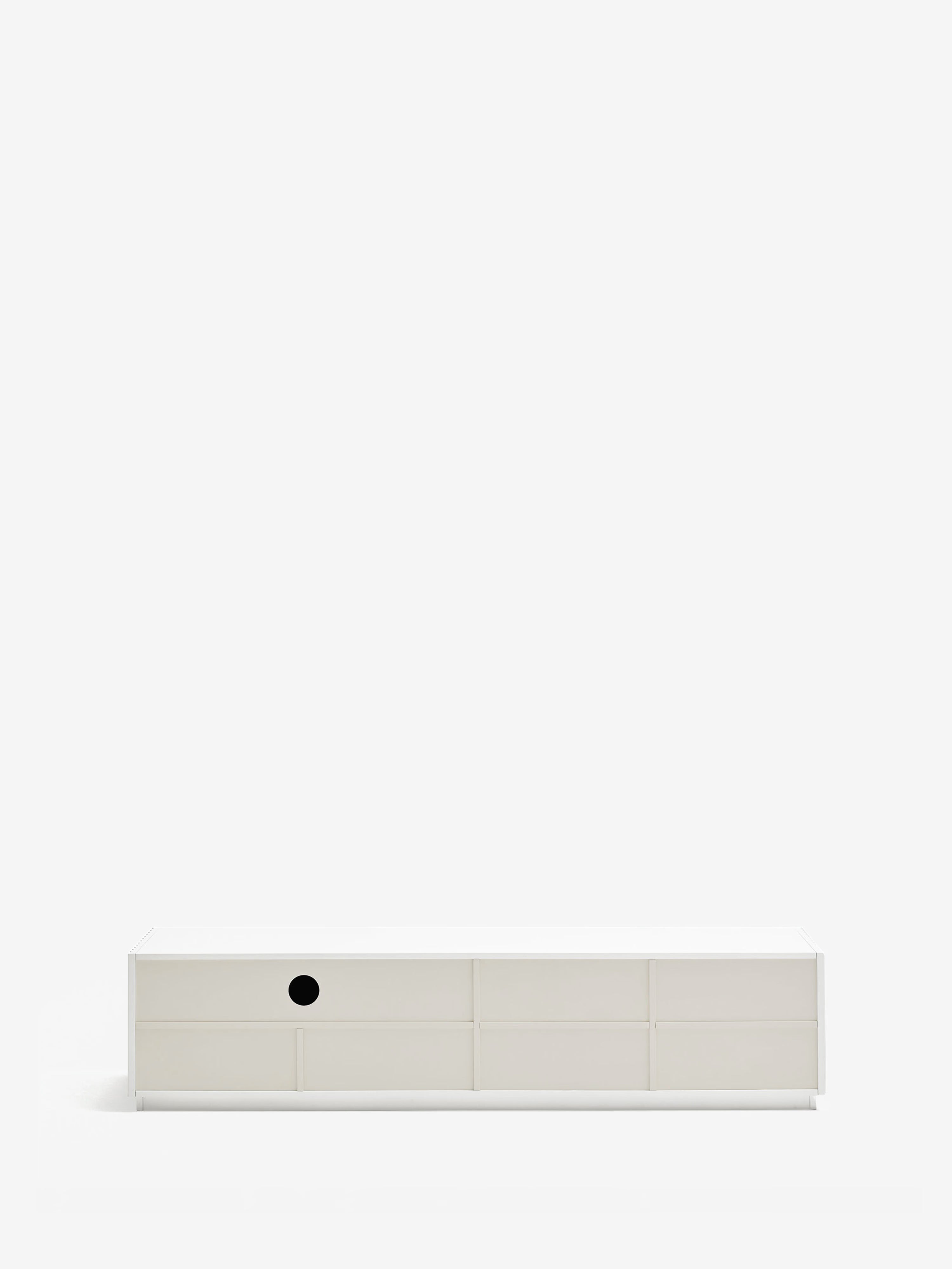 Doric mueble de TV minimalista de 4 puertas y 2 cajones en MDF blanco 182 x42 cm