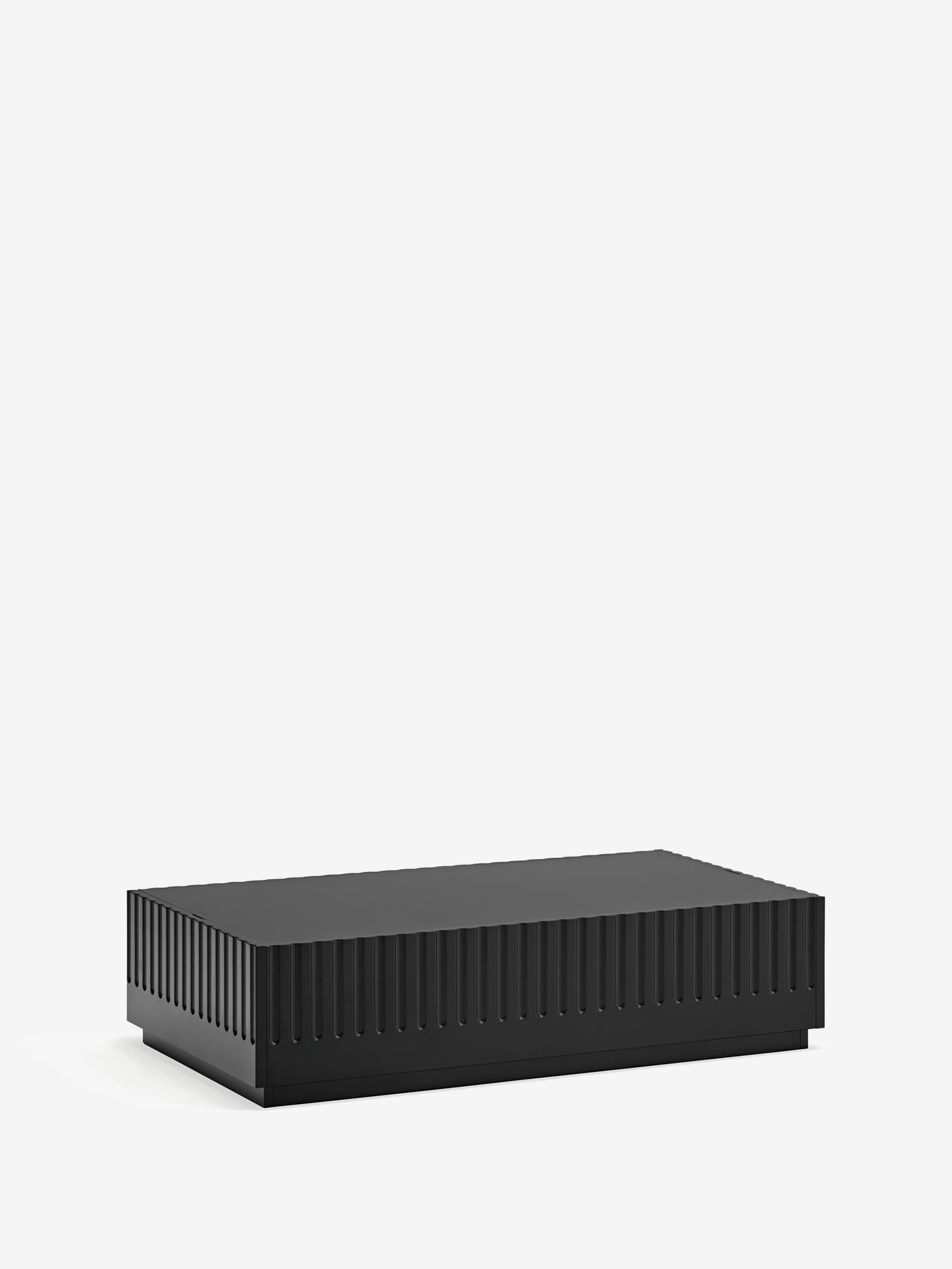 Doric Couchtisch aus schwarz lackiertem MDF - 2 herausziehbare Schubladen 110 x 28 cm