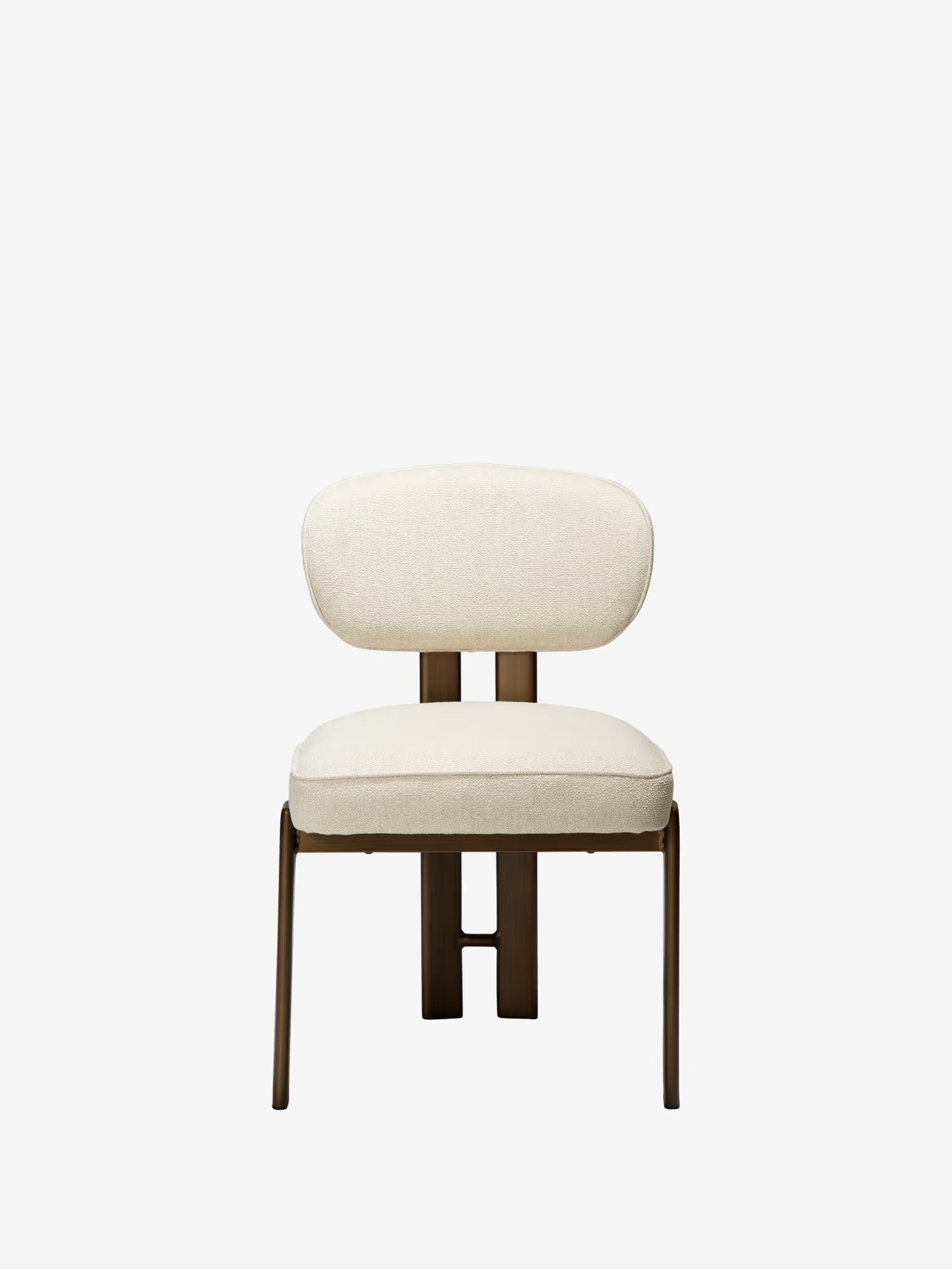 Duct Chaise en bouclé sans accoudoirs – design sculptural avec structure en métal
