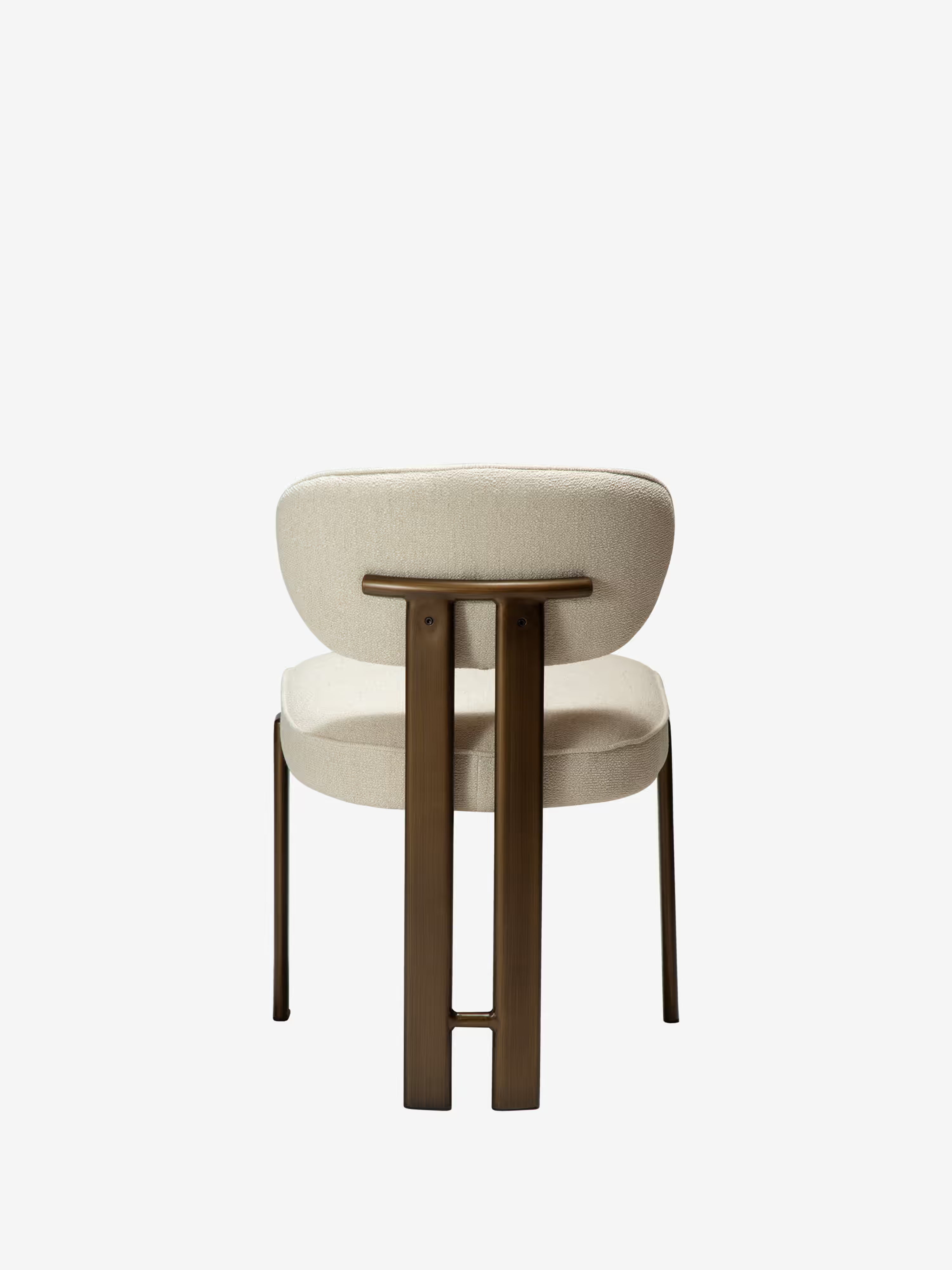 Duct Chaise en bouclé sans accoudoirs – design sculptural avec structure en métal