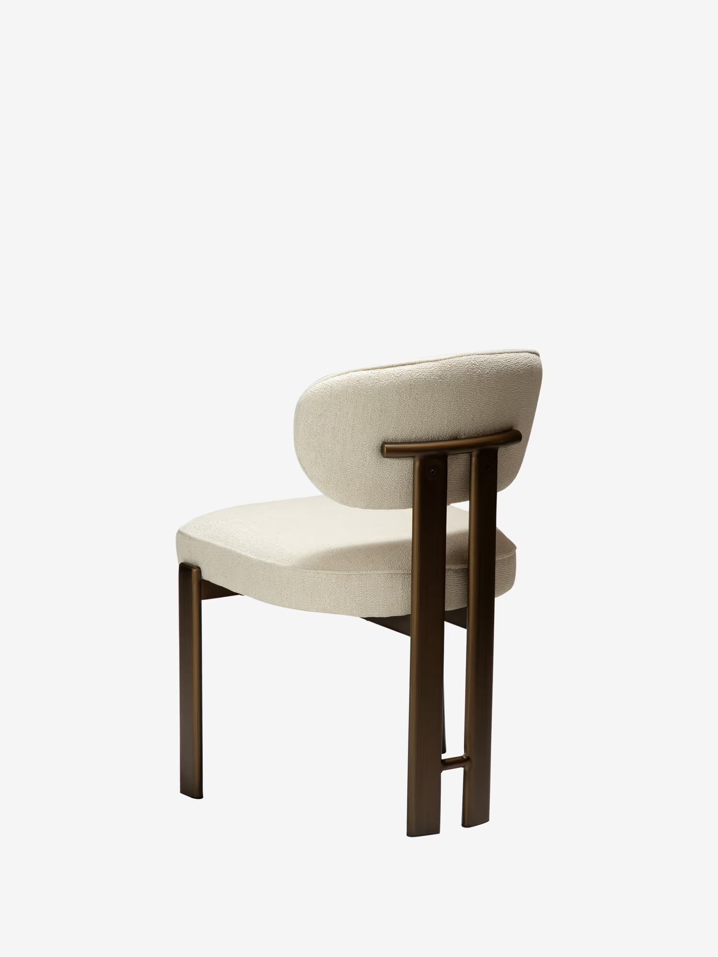 Duct Chaise en bouclé sans accoudoirs – design sculptural avec structure en métal
