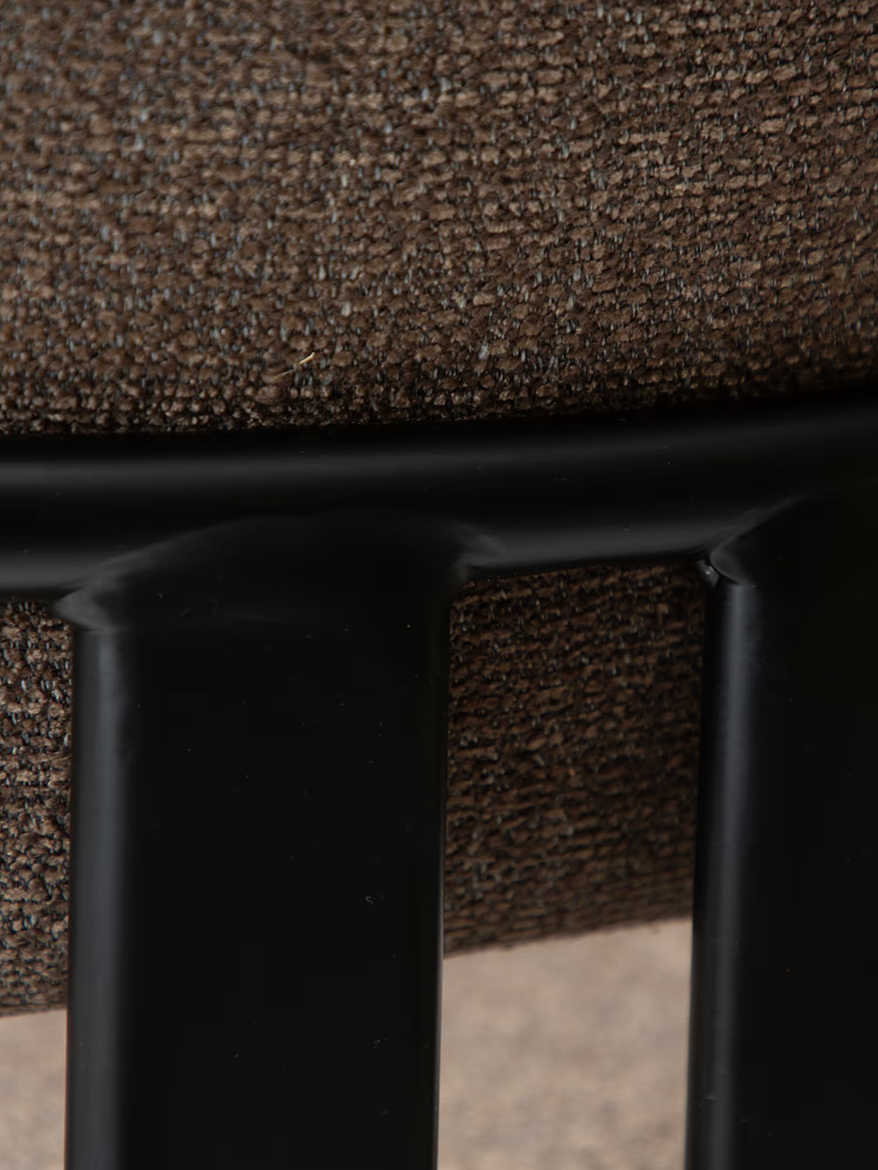 Duct Chaise avec accoudoirs élégante – design raffiné en tissu bouclé et structure en métal