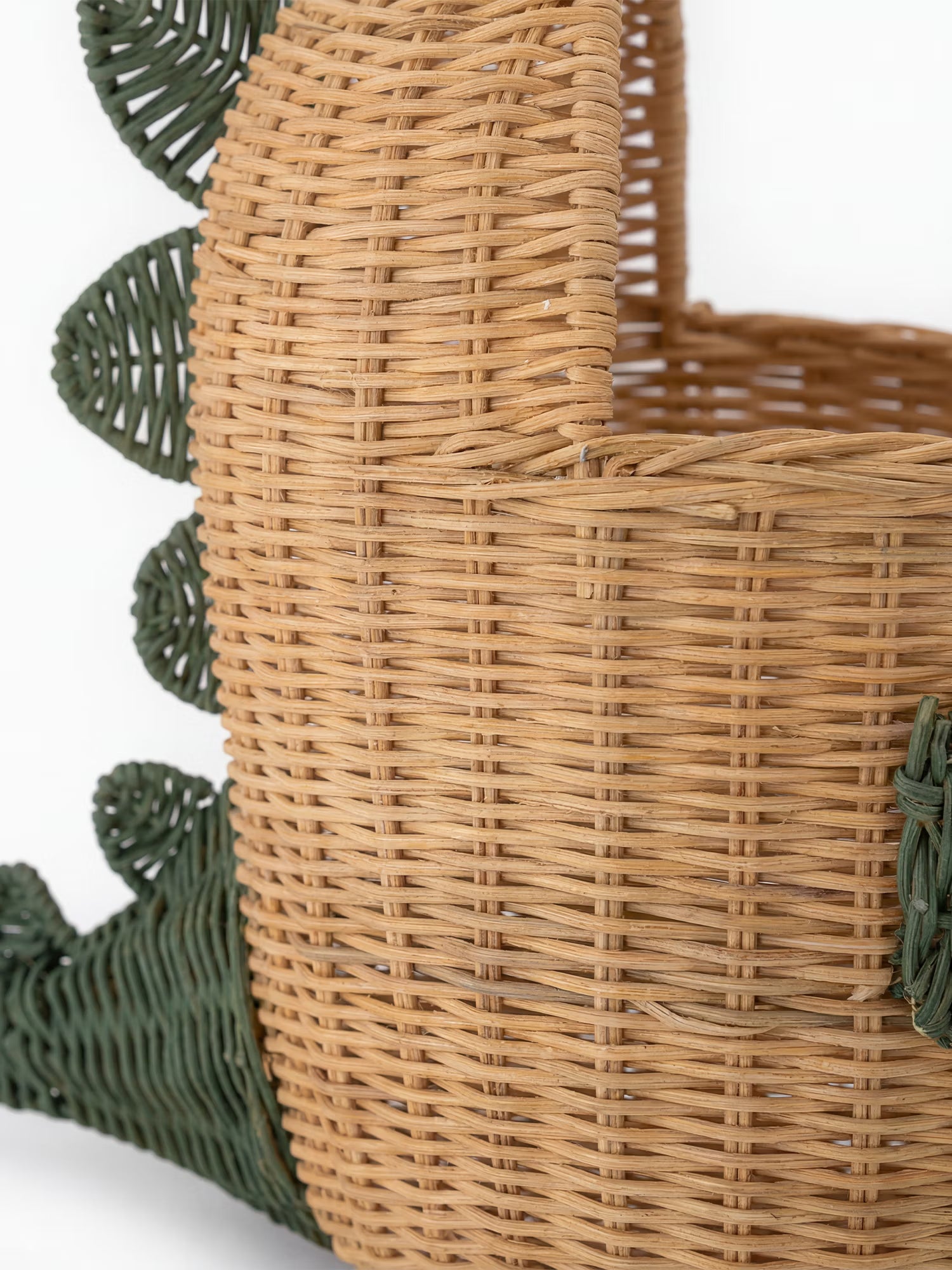 Eddi Aufbewahrungskorb aus natürlichem Rattan in Dinosaurierform