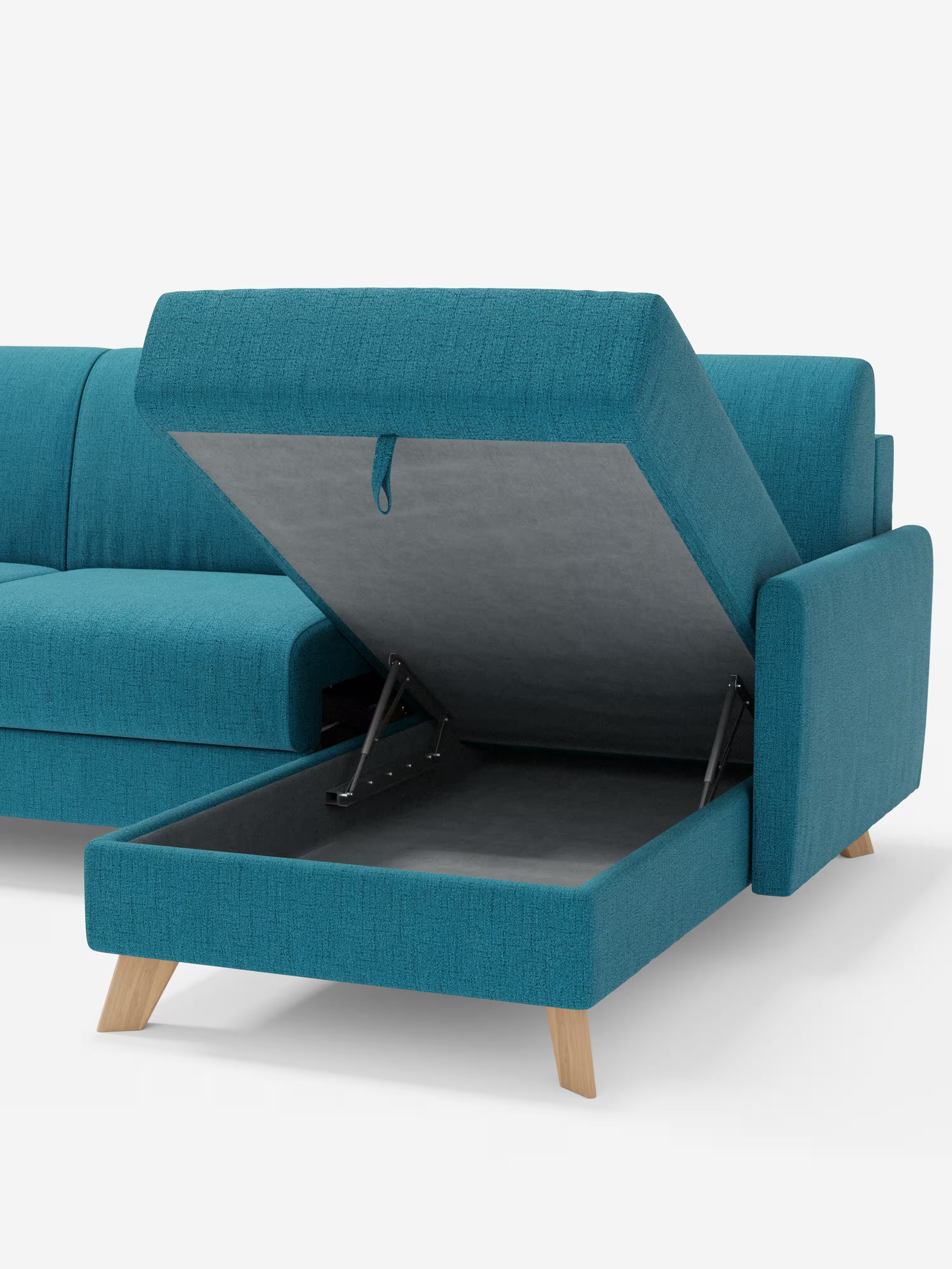 Edgar Divano letto moderno con penisola contenitore – tessuto tecnico impermeabile