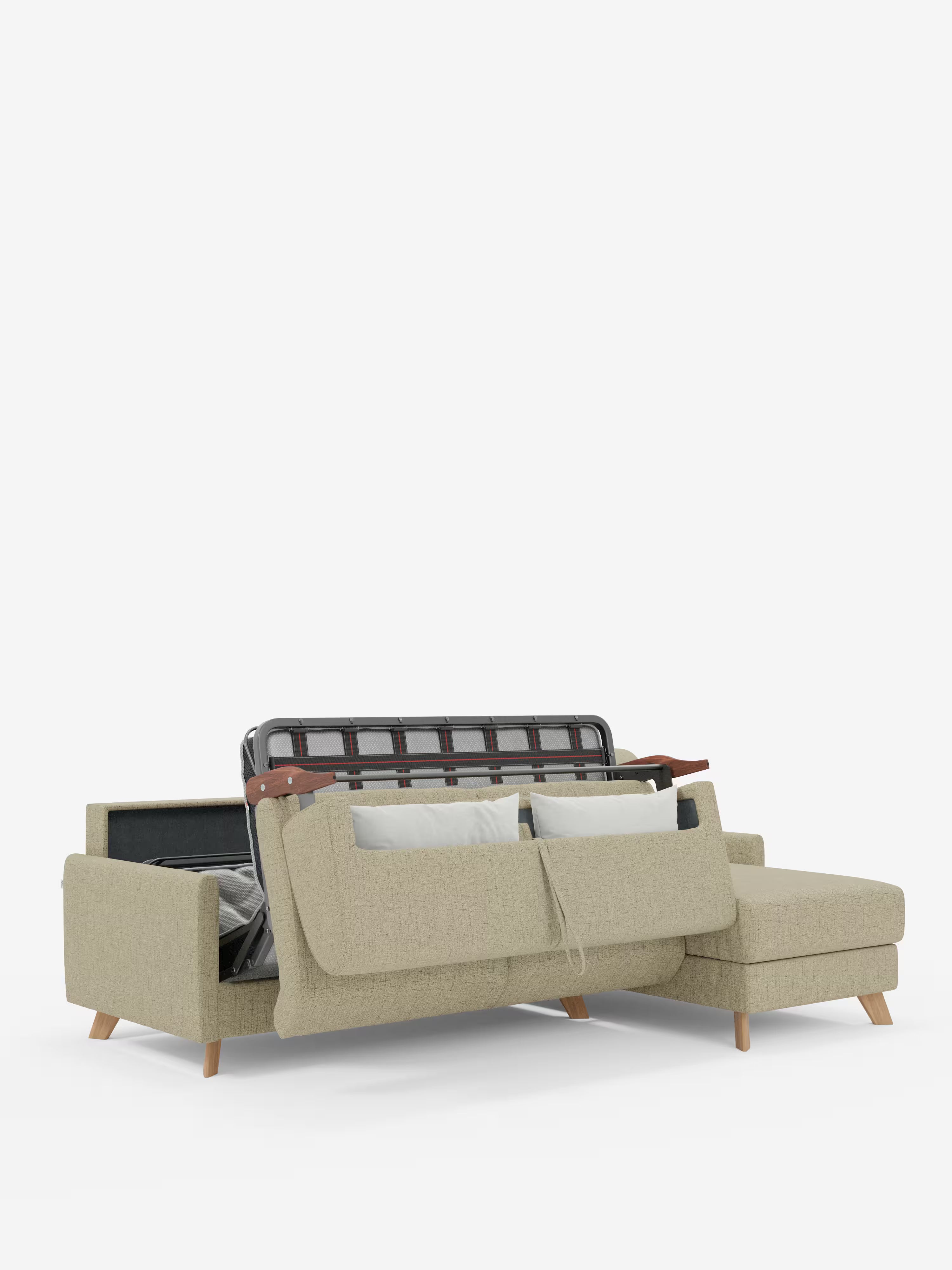 Edgar Divano letto moderno con penisola contenitore – tessuto tecnico impermeabile