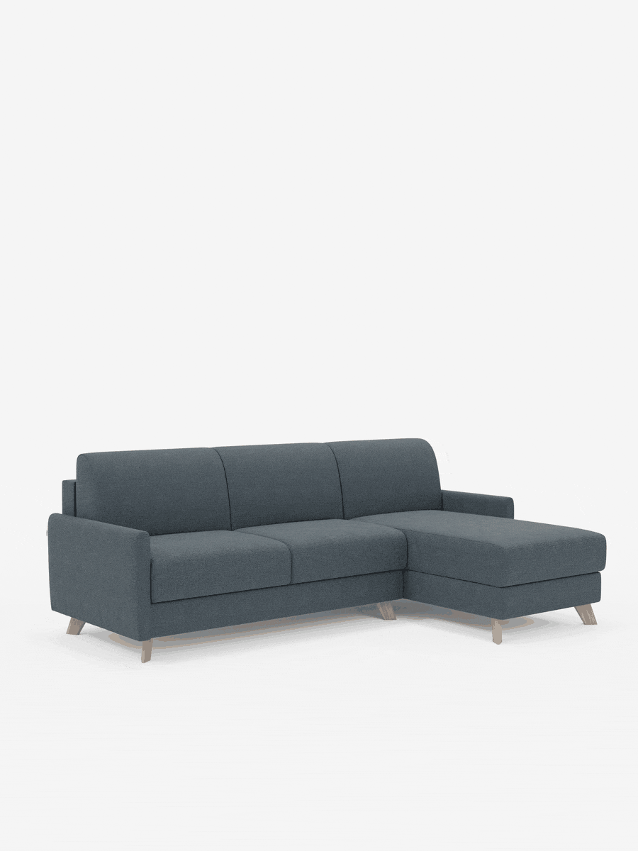 Edgar Divano letto moderno con penisola contenitore – tessuto tecnico impermeabile