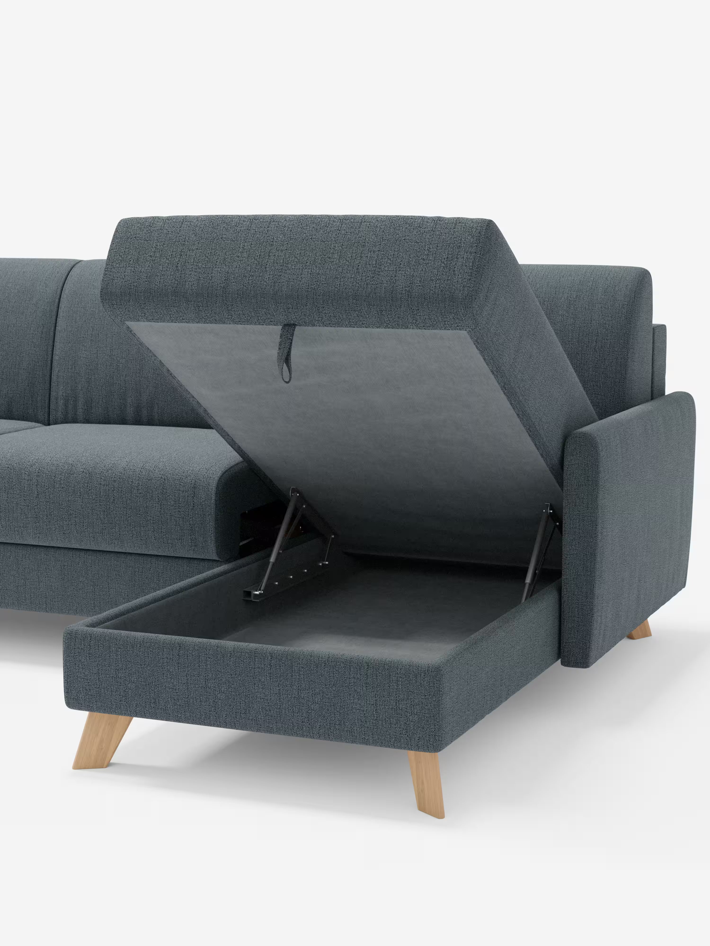 Edgar Divano letto moderno con penisola contenitore – tessuto tecnico impermeabile