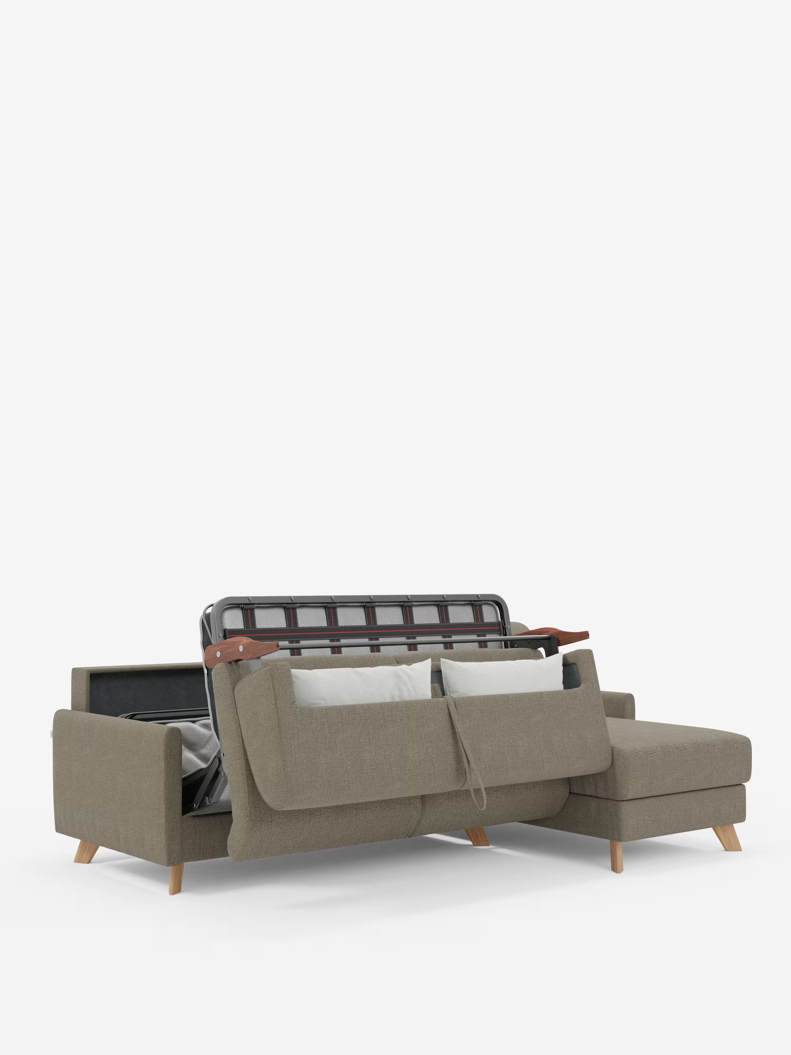 Edgar Divano letto moderno con penisola contenitore – tessuto tecnico impermeabile