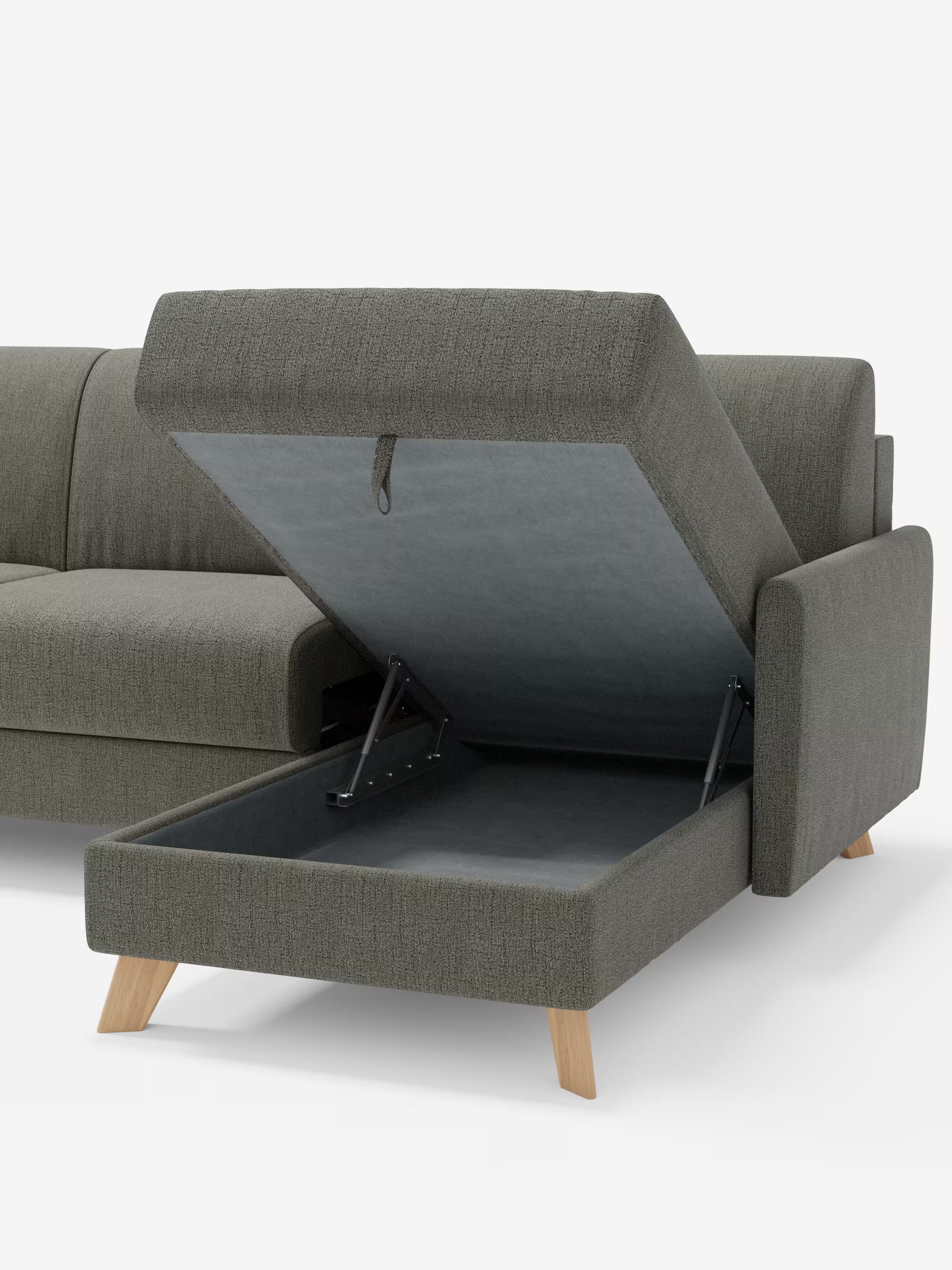 Edgar Divano letto moderno con penisola contenitore – tessuto tecnico impermeabile