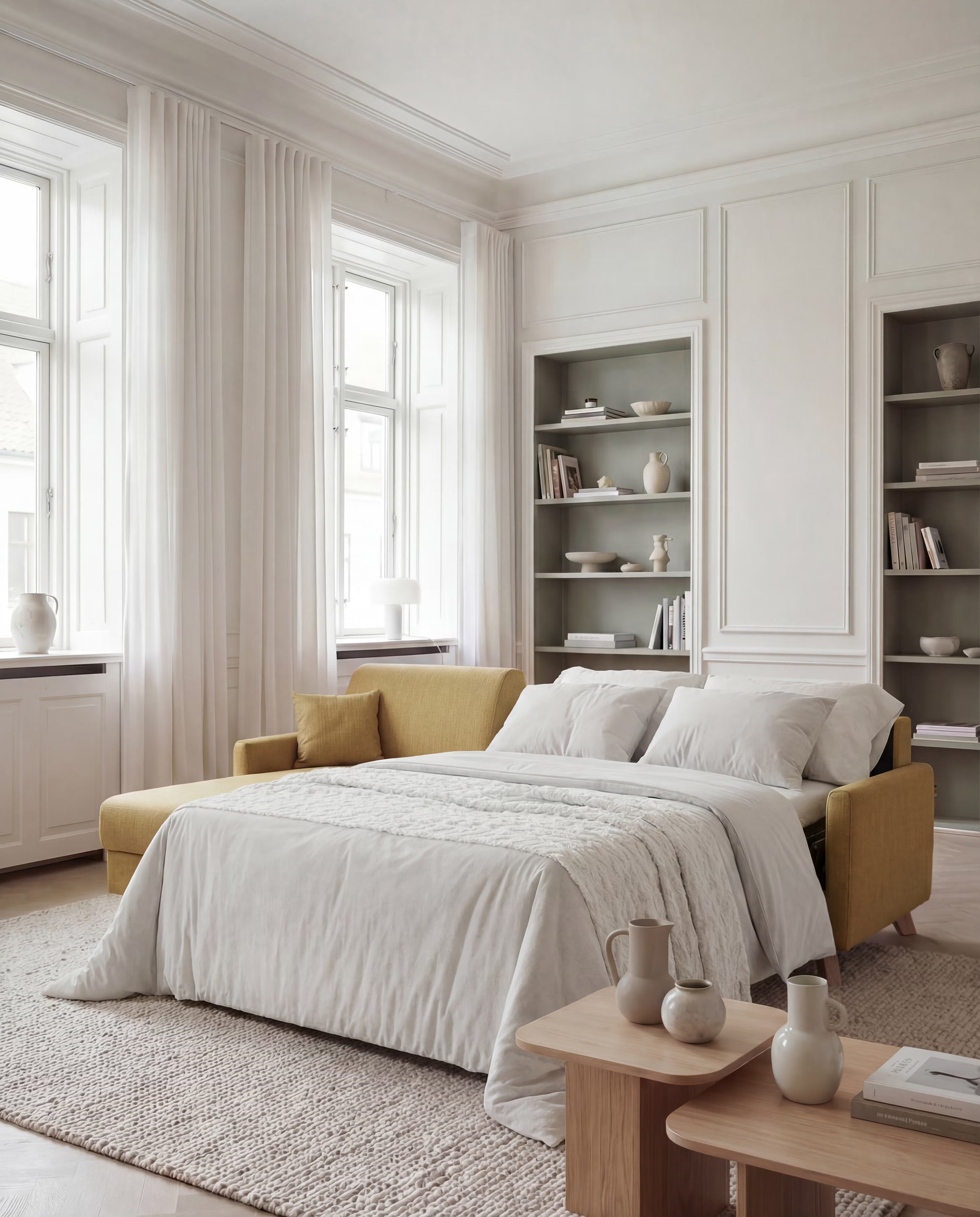 Edgar Divano letto moderno con penisola contenitore – tessuto tecnico impermeabile