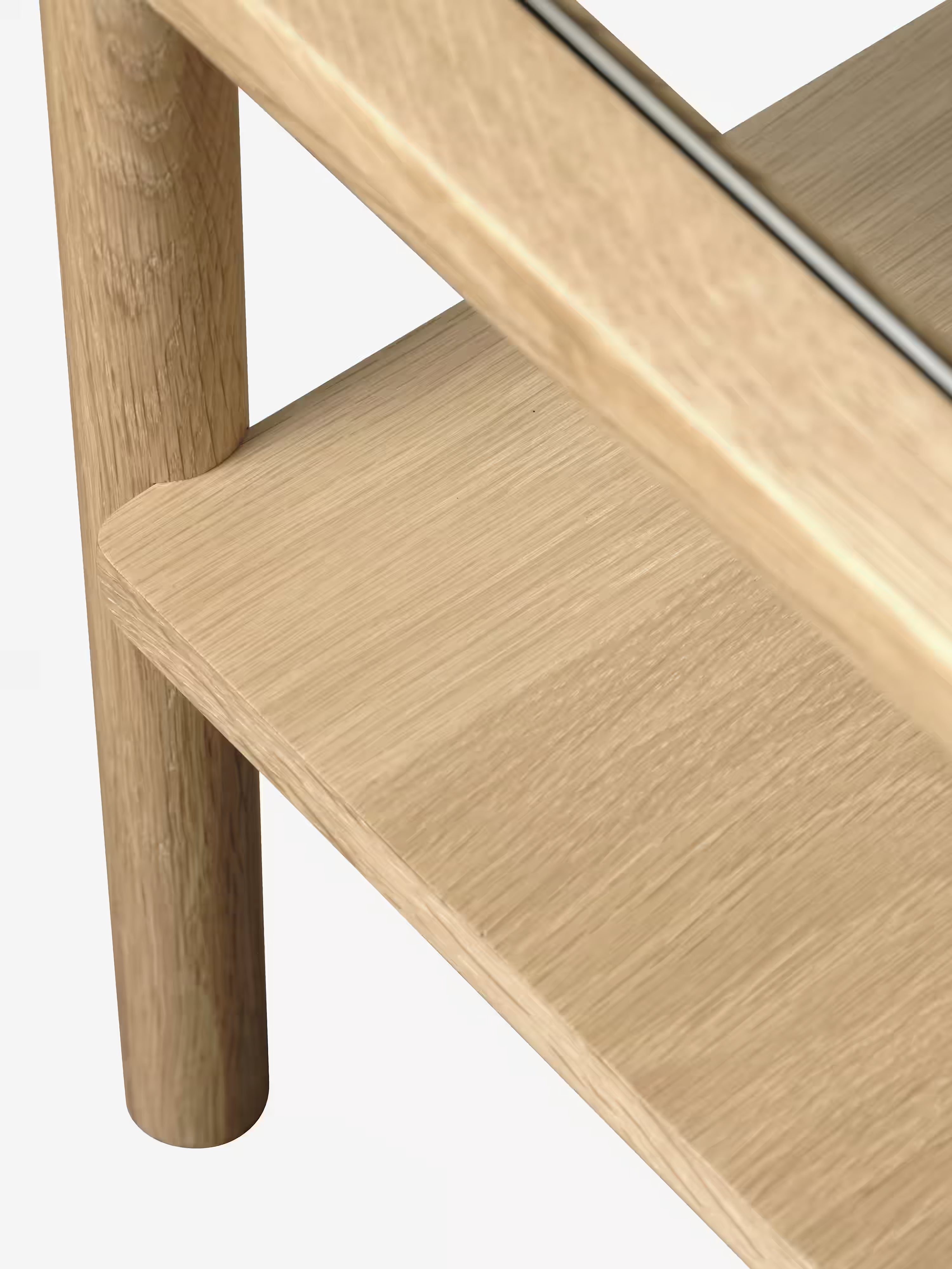 Couchtisch Elba aus natürlichem Eichenholz mit Tischplatte aus gehärtetem Glas 120 × 60 cm