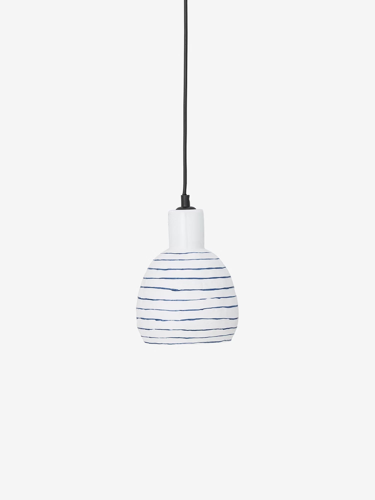 Elga Lámpara colgante de gres blanco decorado a mano de estilo mediterráneo