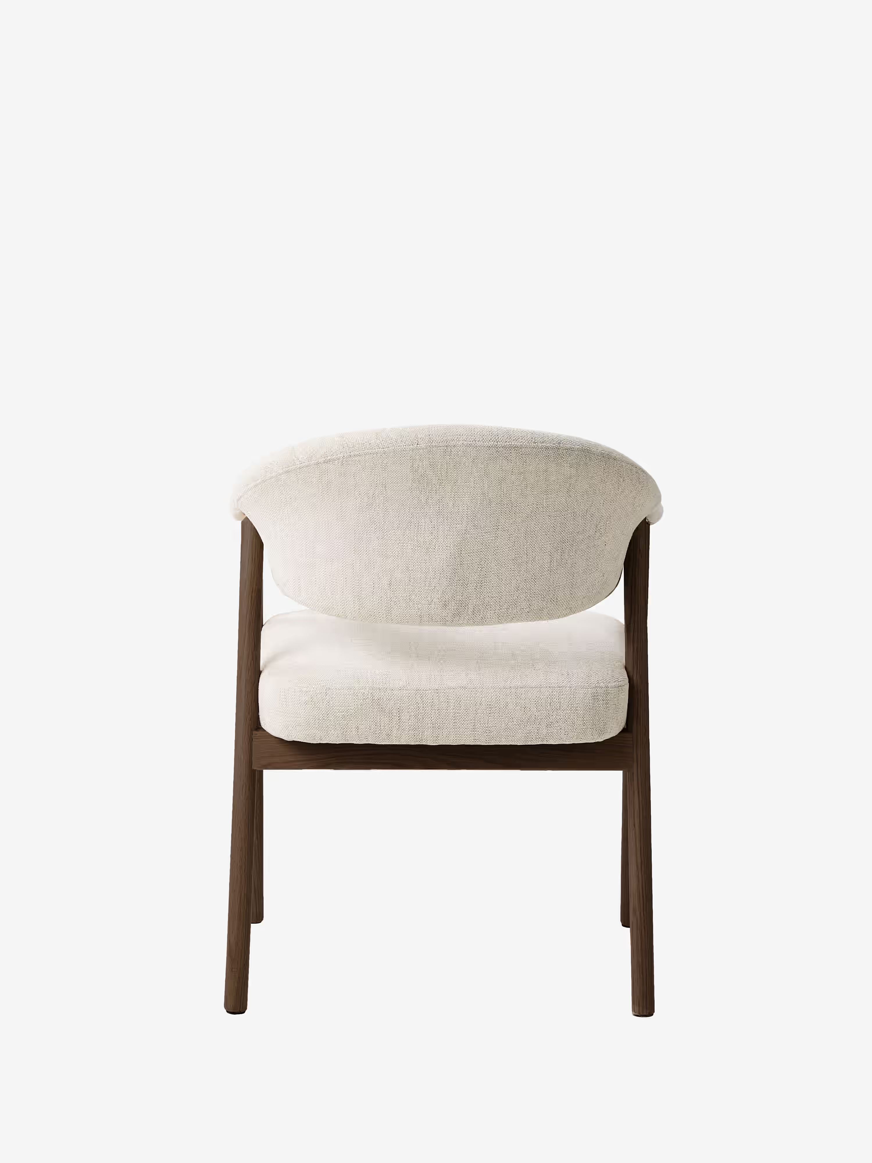 Elk Stuhl aus cremefarbener Chenille und dunklem Eichenholz - modernes und nachhaltiges Design