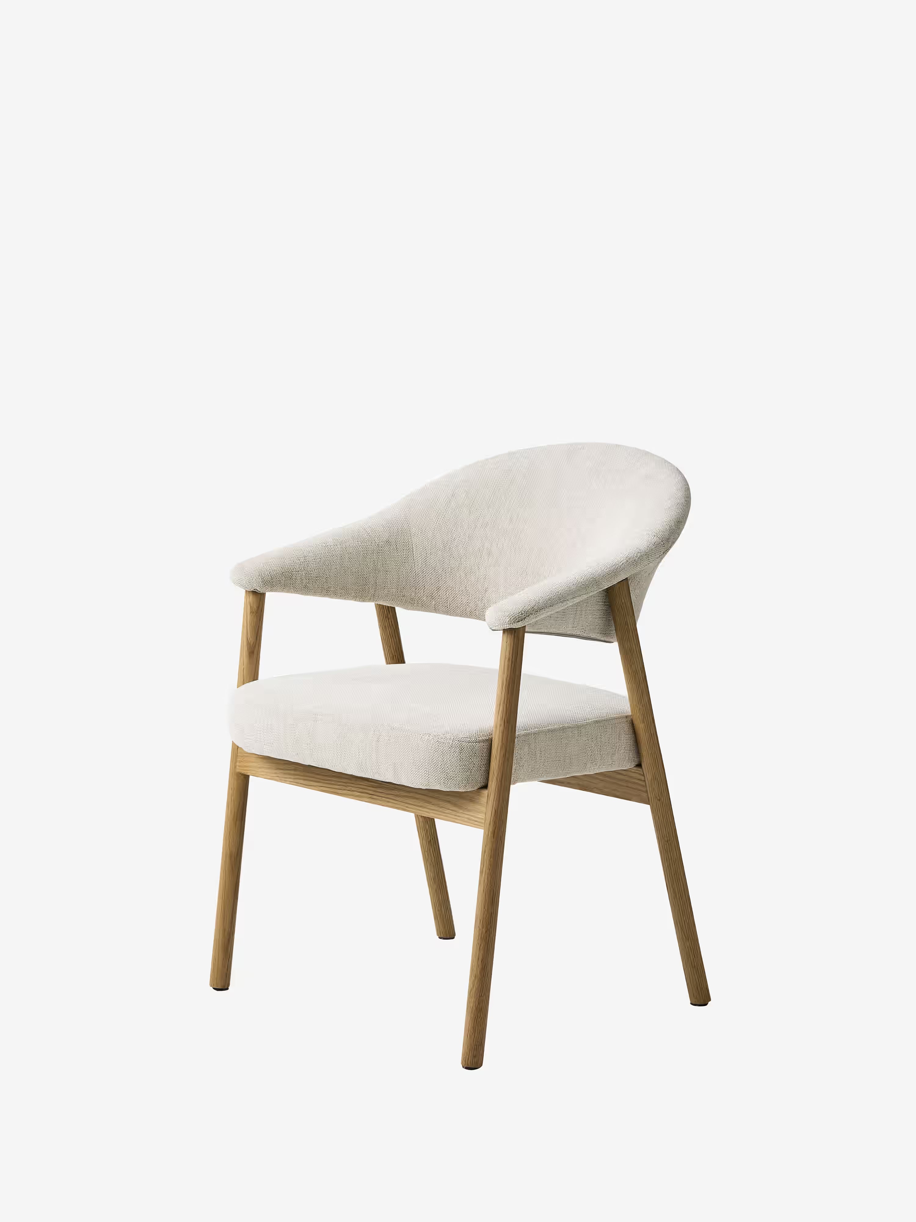 Elk chaise en velours côtelé crème et bois chêne naturel - design moderne et durable