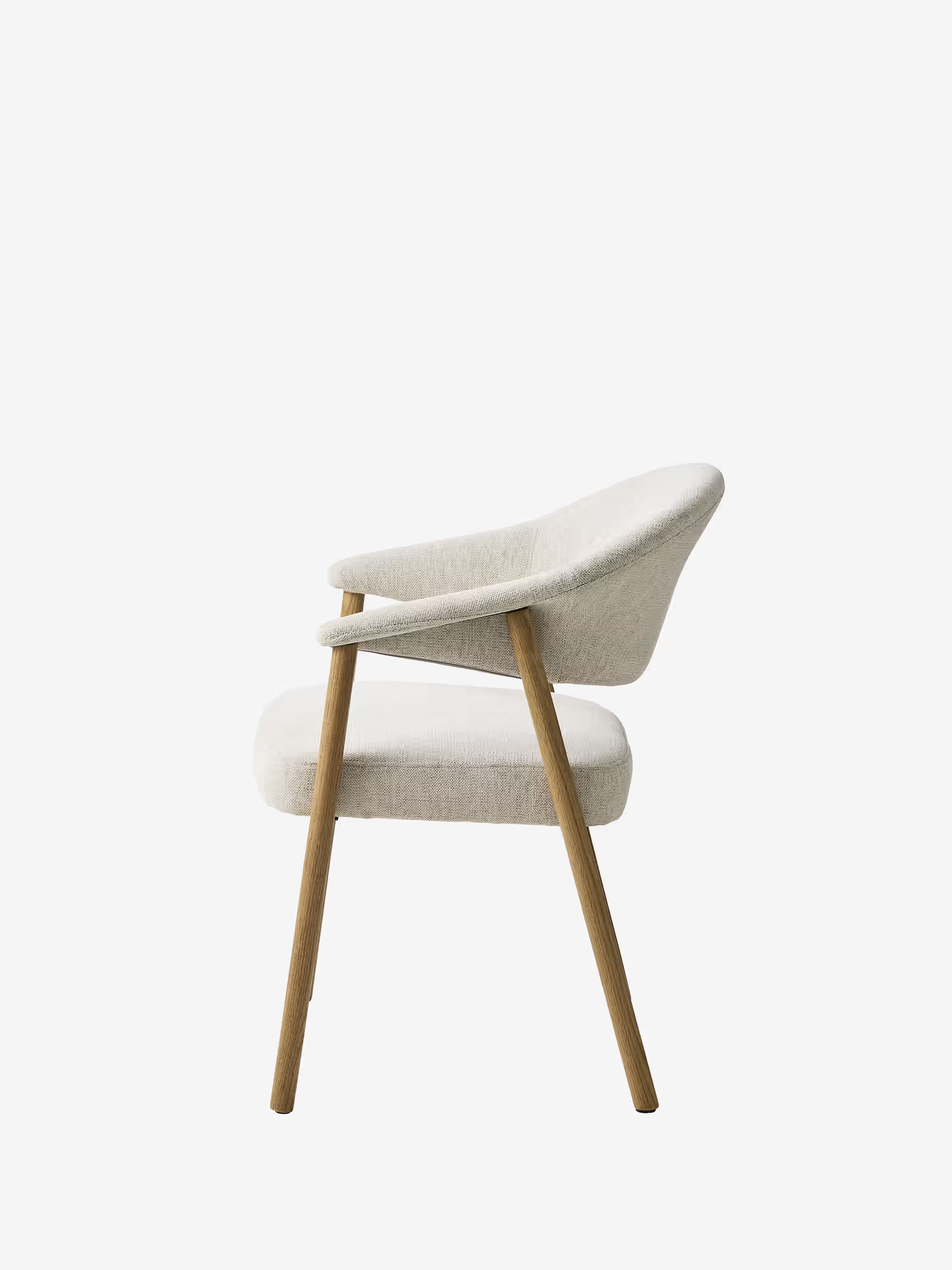 Elk chaise en velours côtelé crème et bois chêne naturel - design moderne et durable