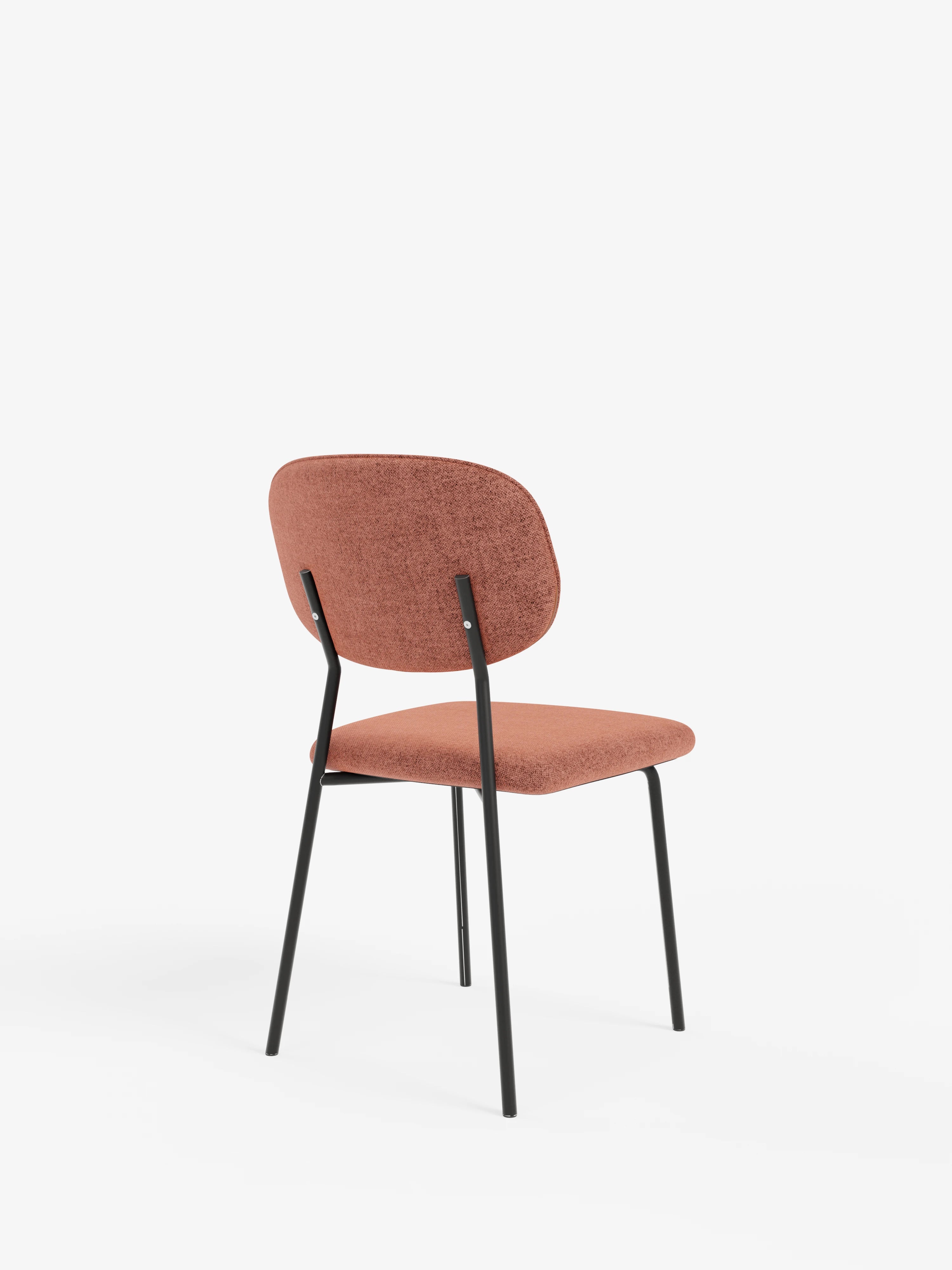 Ellis chaise en tissu rouille avec pieds en métal peint noir