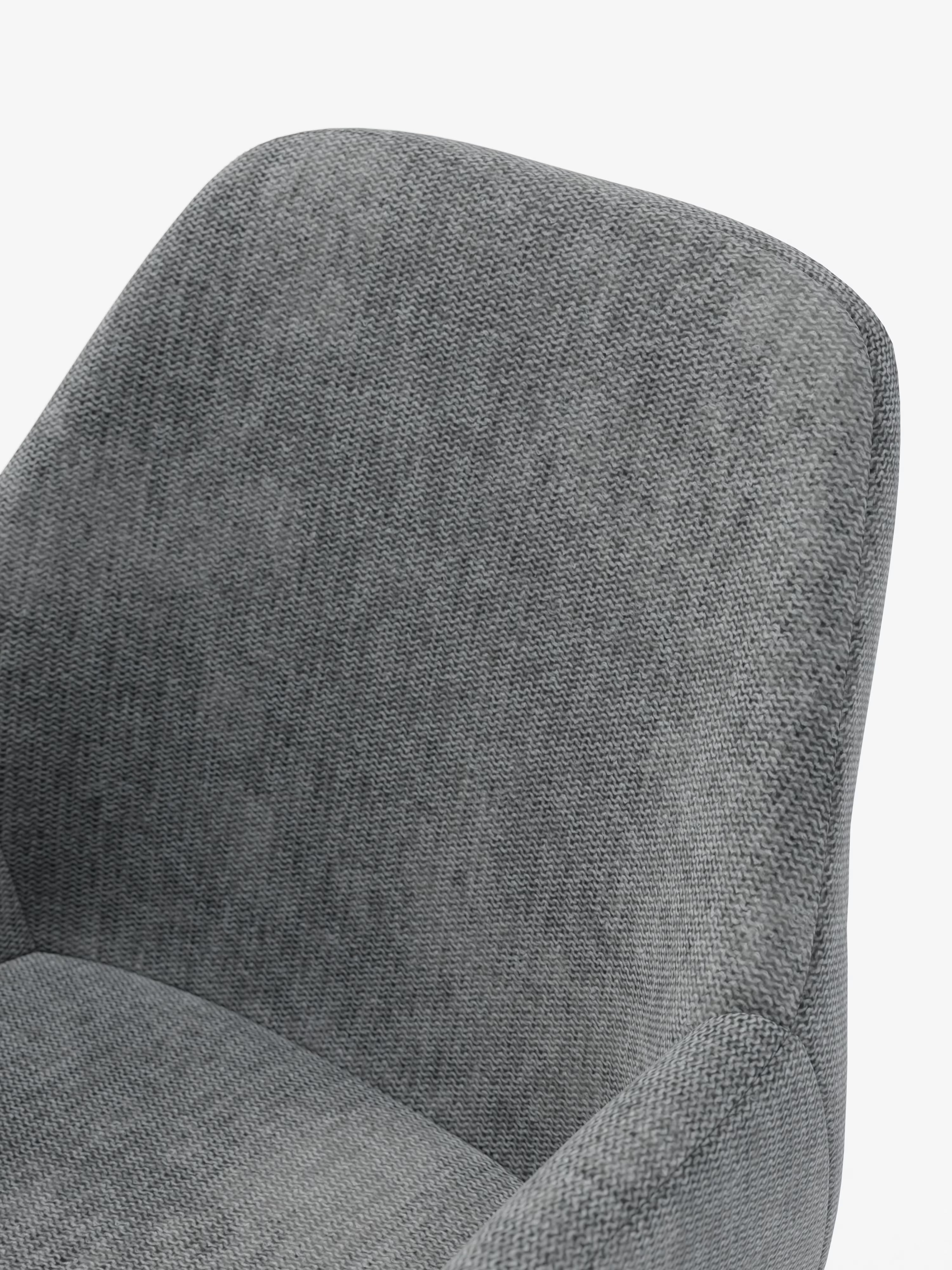 Elodie Chaise rembourrée avec accoudoirs anthracite – design compact et raffiné avec structure en métal